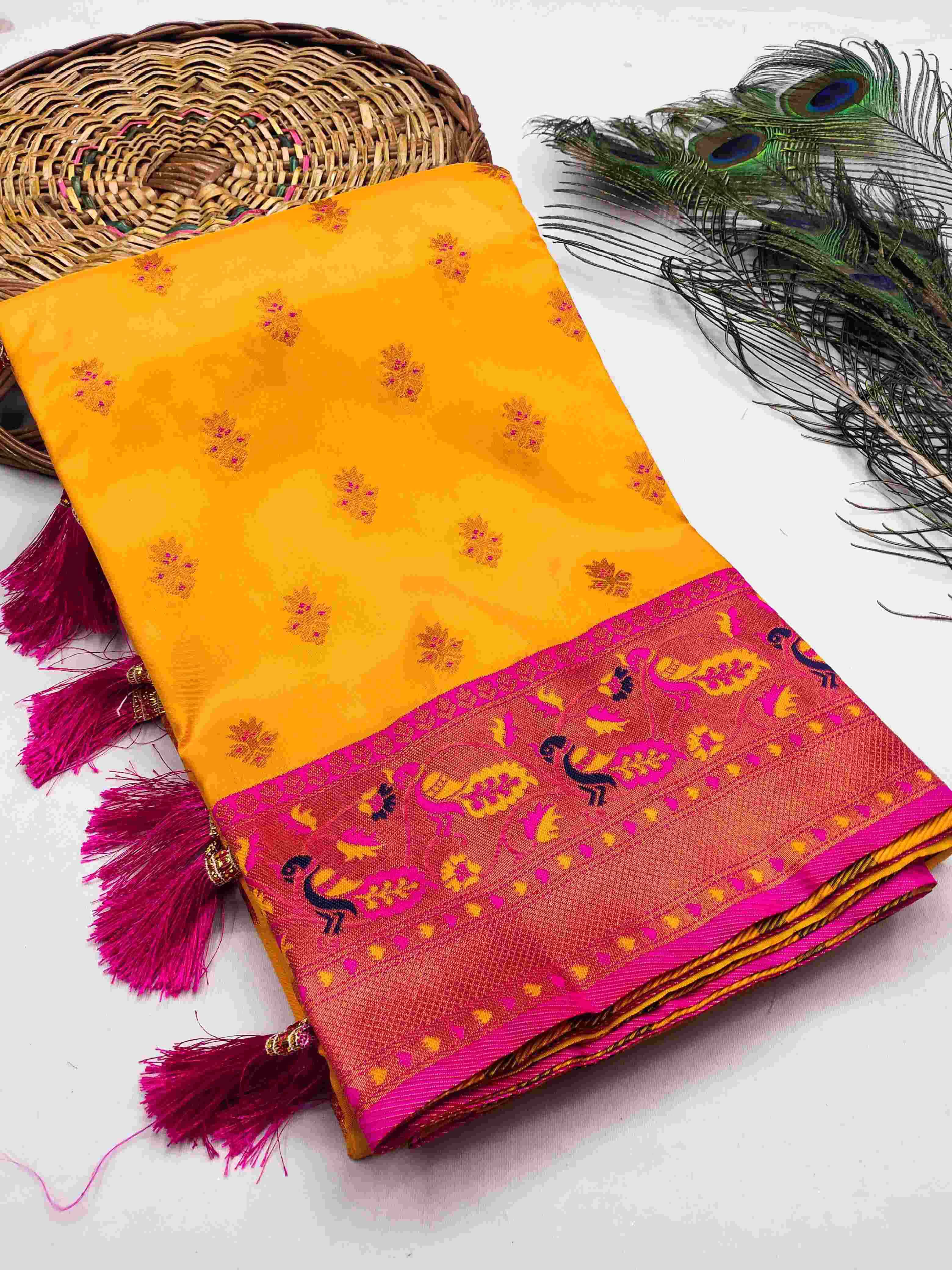 YNF PAITHANI SILK RIN150 Gangotri Paithani SILK SAREES WHOLESALE PAITHANI SOFT SILK ZARI SAREES MANUFACTURER