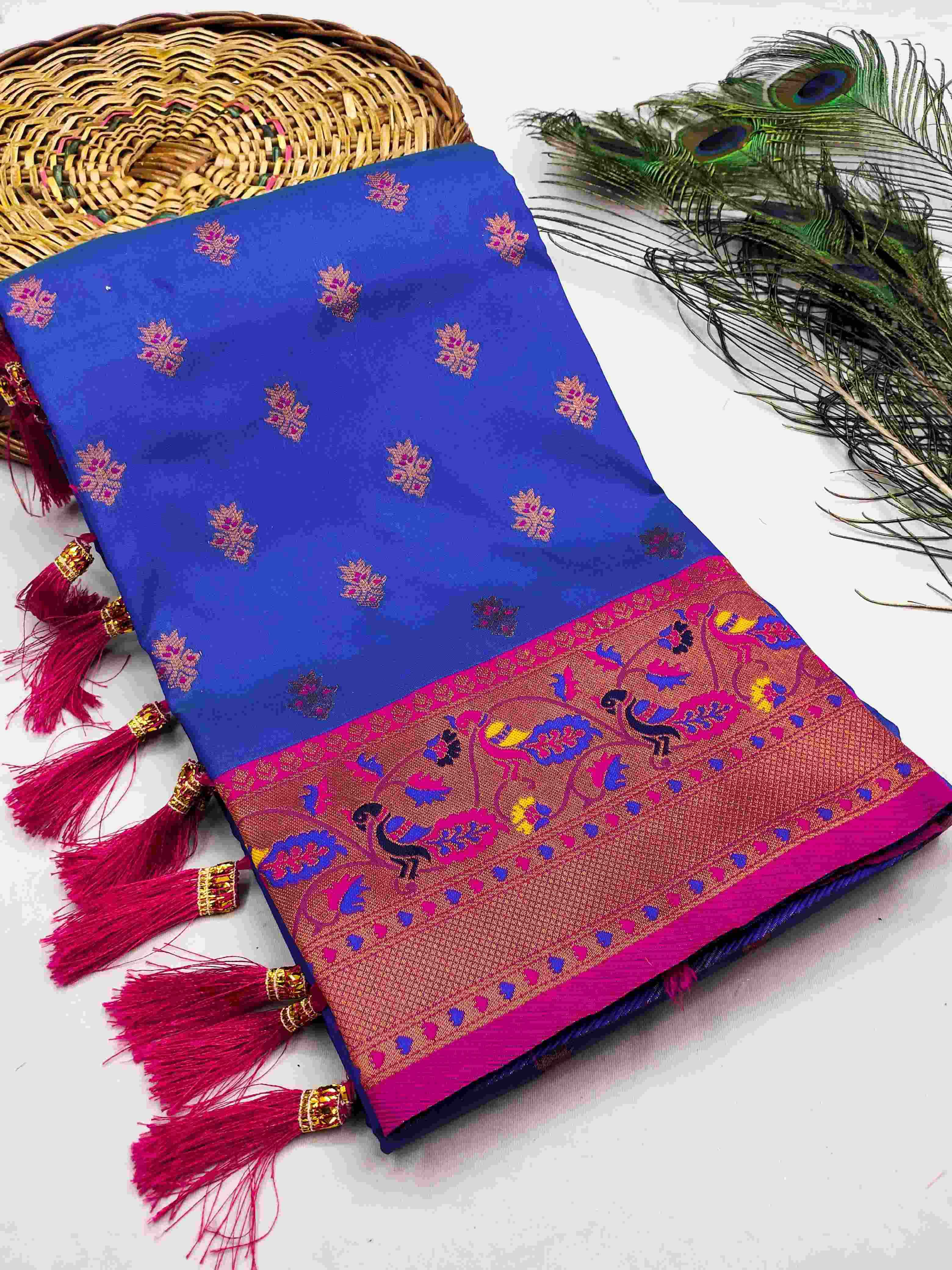 YNF PAITHANI SILK RIN150 Gangotri Paithani SILK SAREES WHOLESALE PAITHANI SOFT SILK ZARI SAREES MANUFACTURER