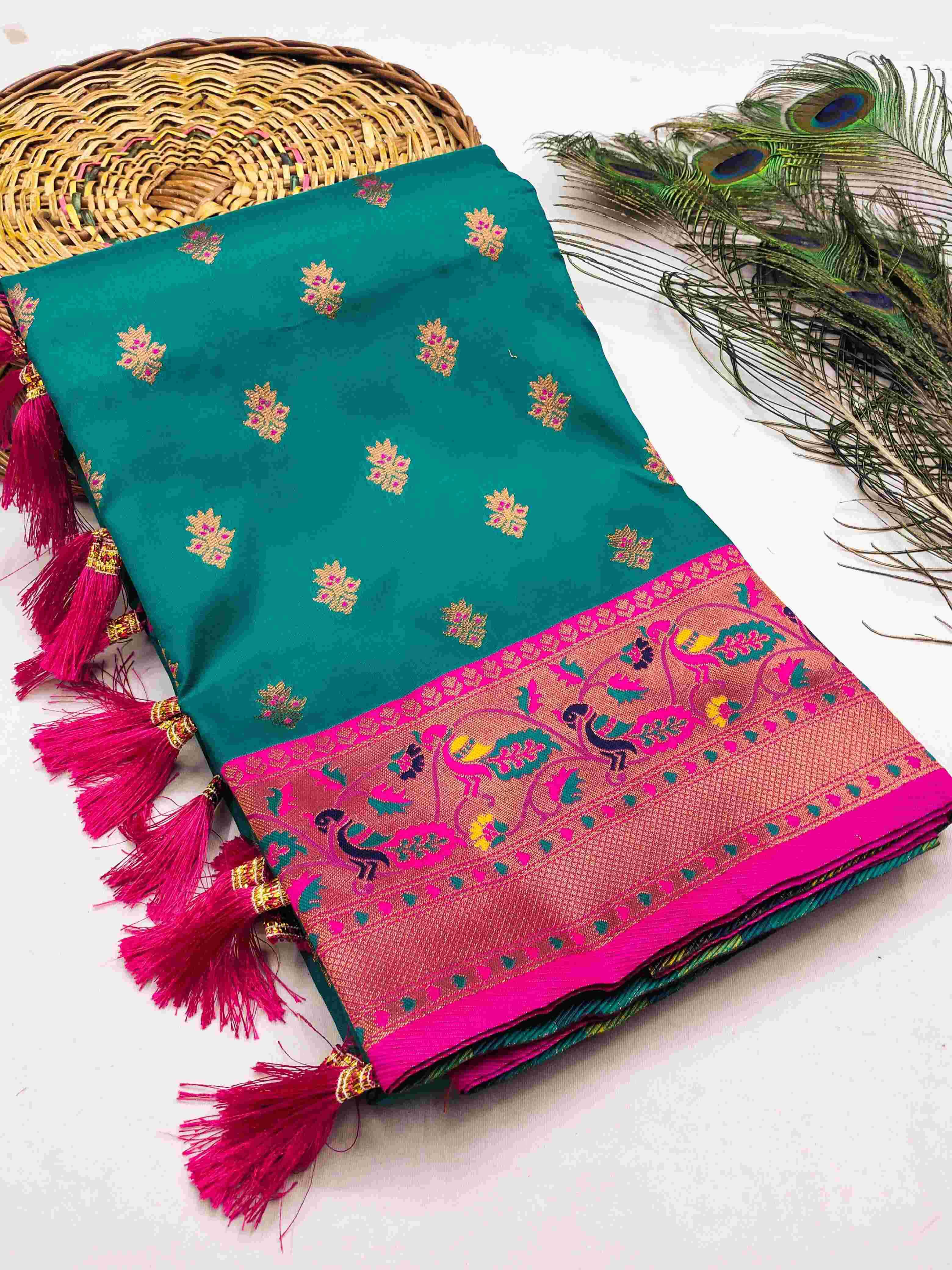 YNF PAITHANI SILK RIN150 Gangotri Paithani SILK SAREES WHOLESALE PAITHANI SOFT SILK ZARI SAREES MANUFACTURER