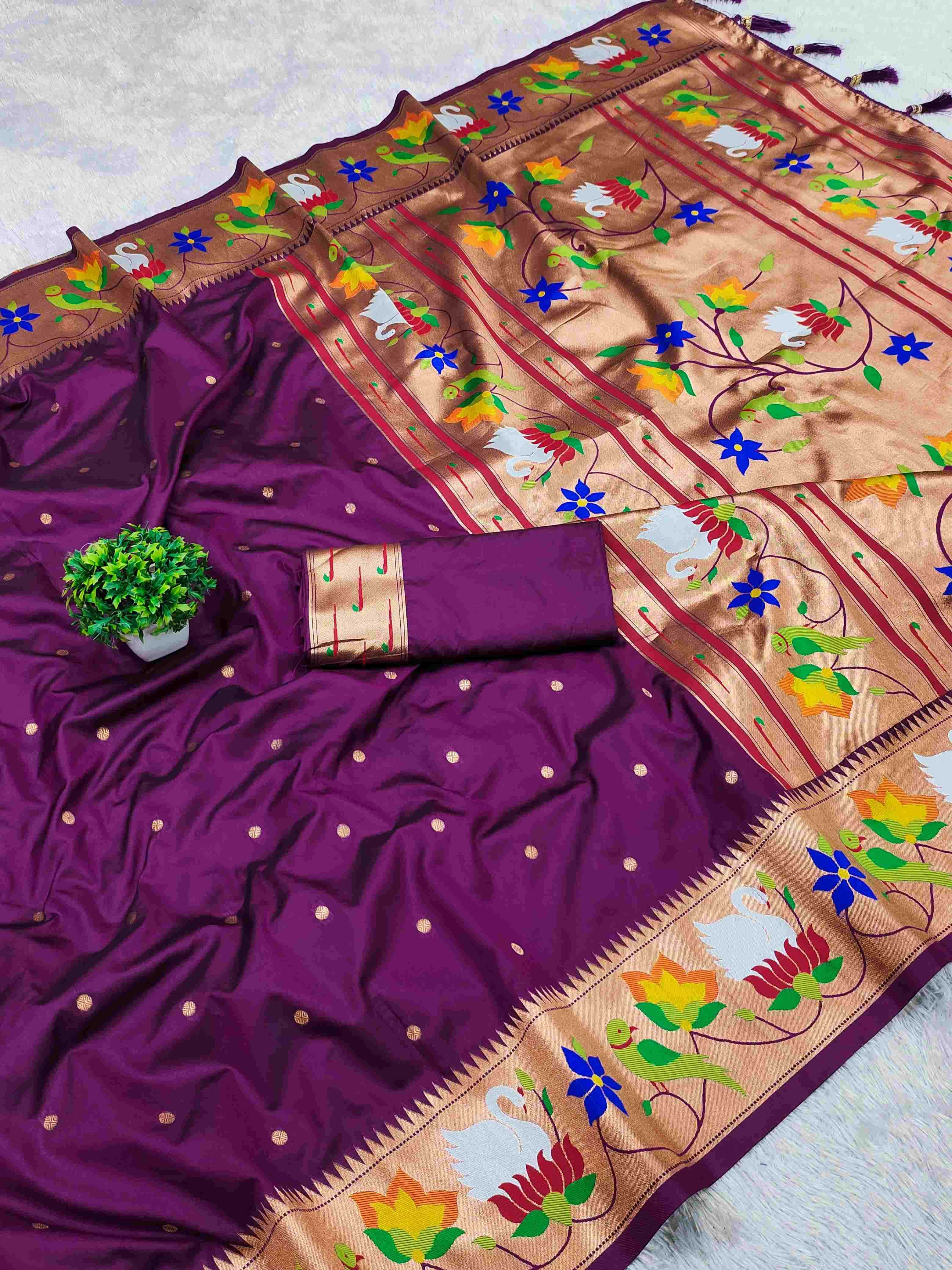 YNF PAITHANI SILK RIN150 Rajhans Pethani SILK SAREES WHOLESALE PURE ZARI DESIGNER SILK SAREES FOR WEDDINGS MANUFACTURER