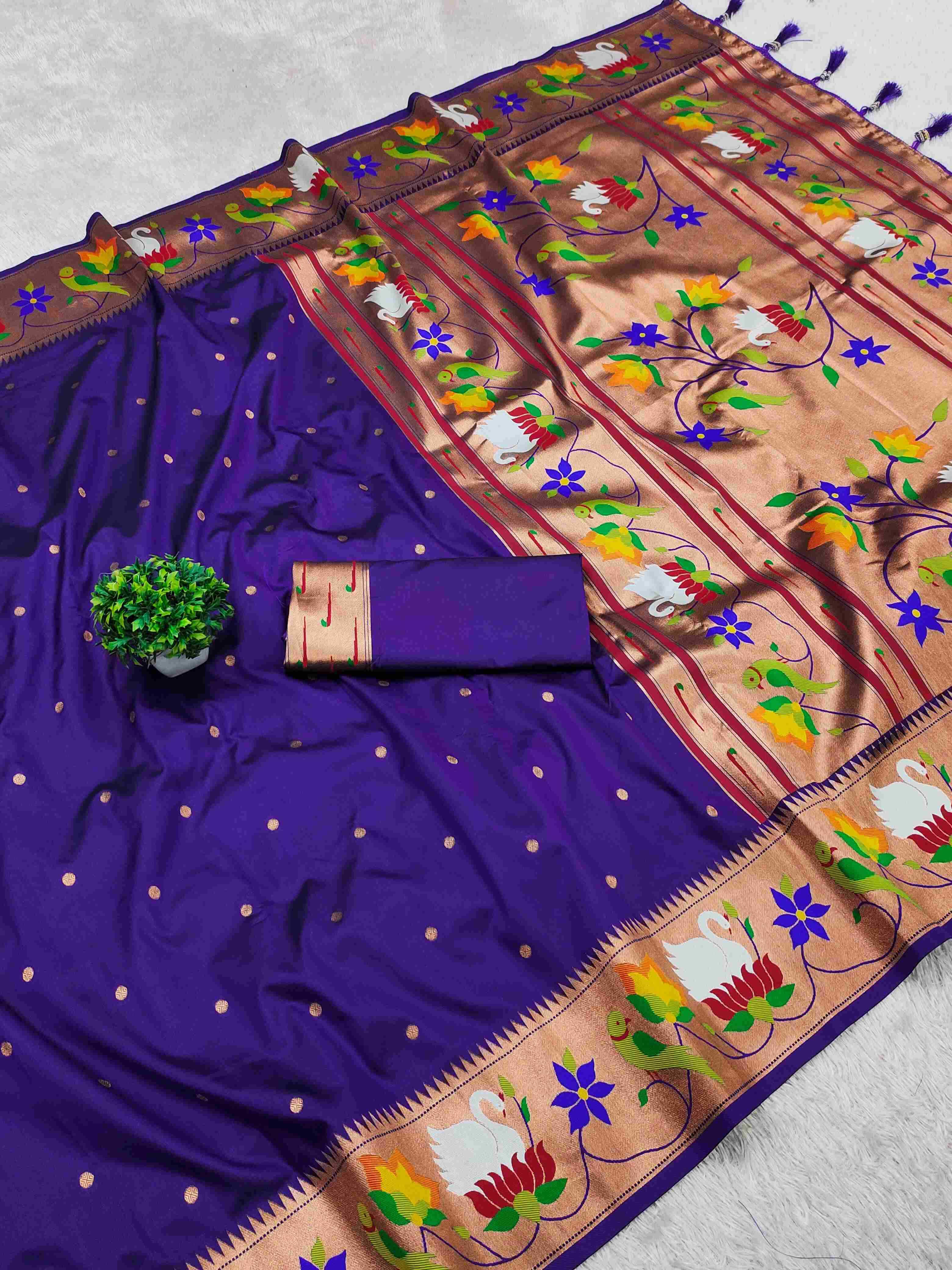 YNF PAITHANI SILK RIN150 Rajhans Pethani SILK SAREES WHOLESALE PURE ZARI DESIGNER SILK SAREES FOR WEDDINGS MANUFACTURER