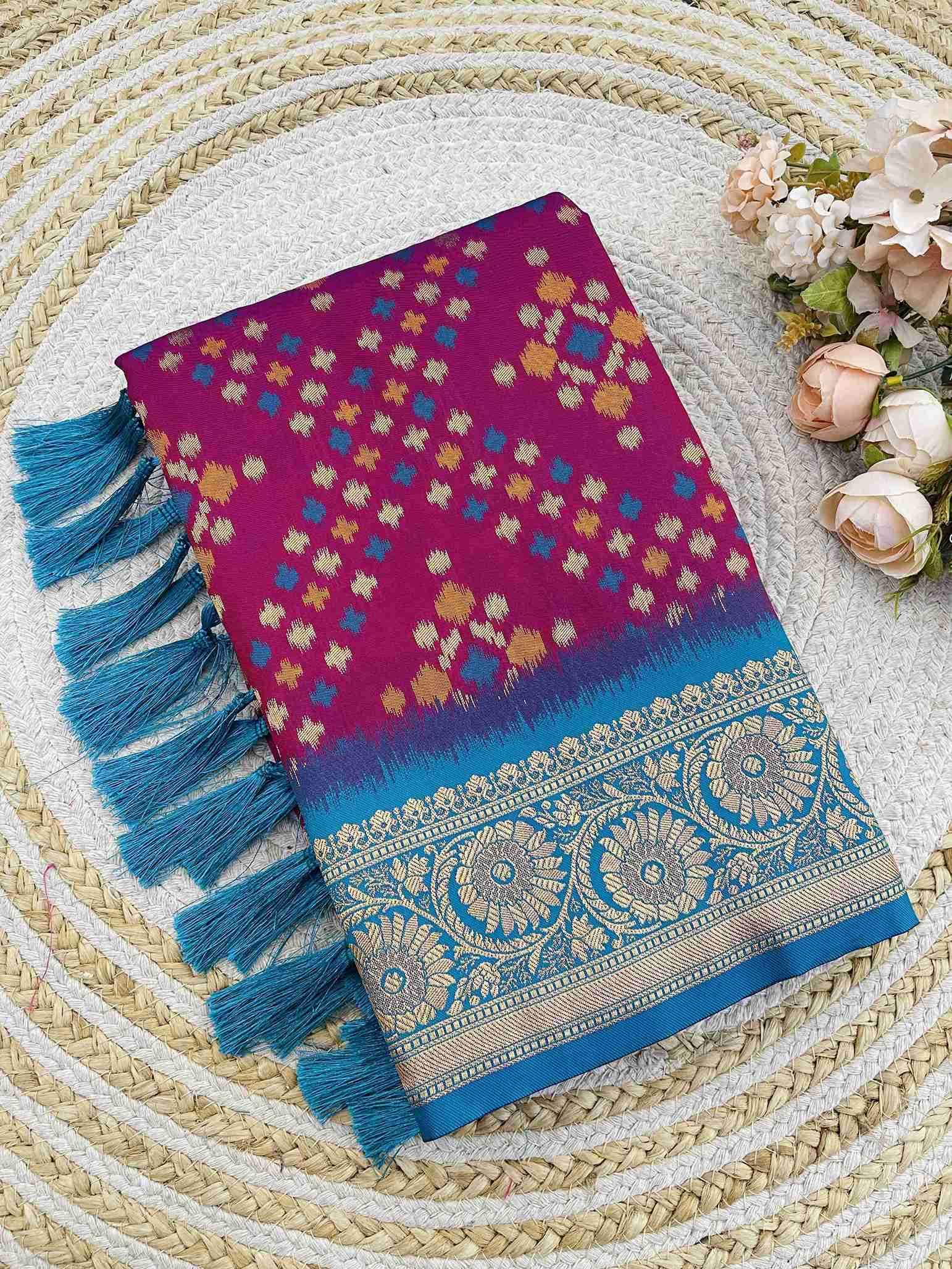 Ynf Patola Silk RIN116 IKKAT PATOLA Silk Sarees Wholesale Patola Sarees Zari Border Silk Sarees Festival Silk Sarees Manufacturer