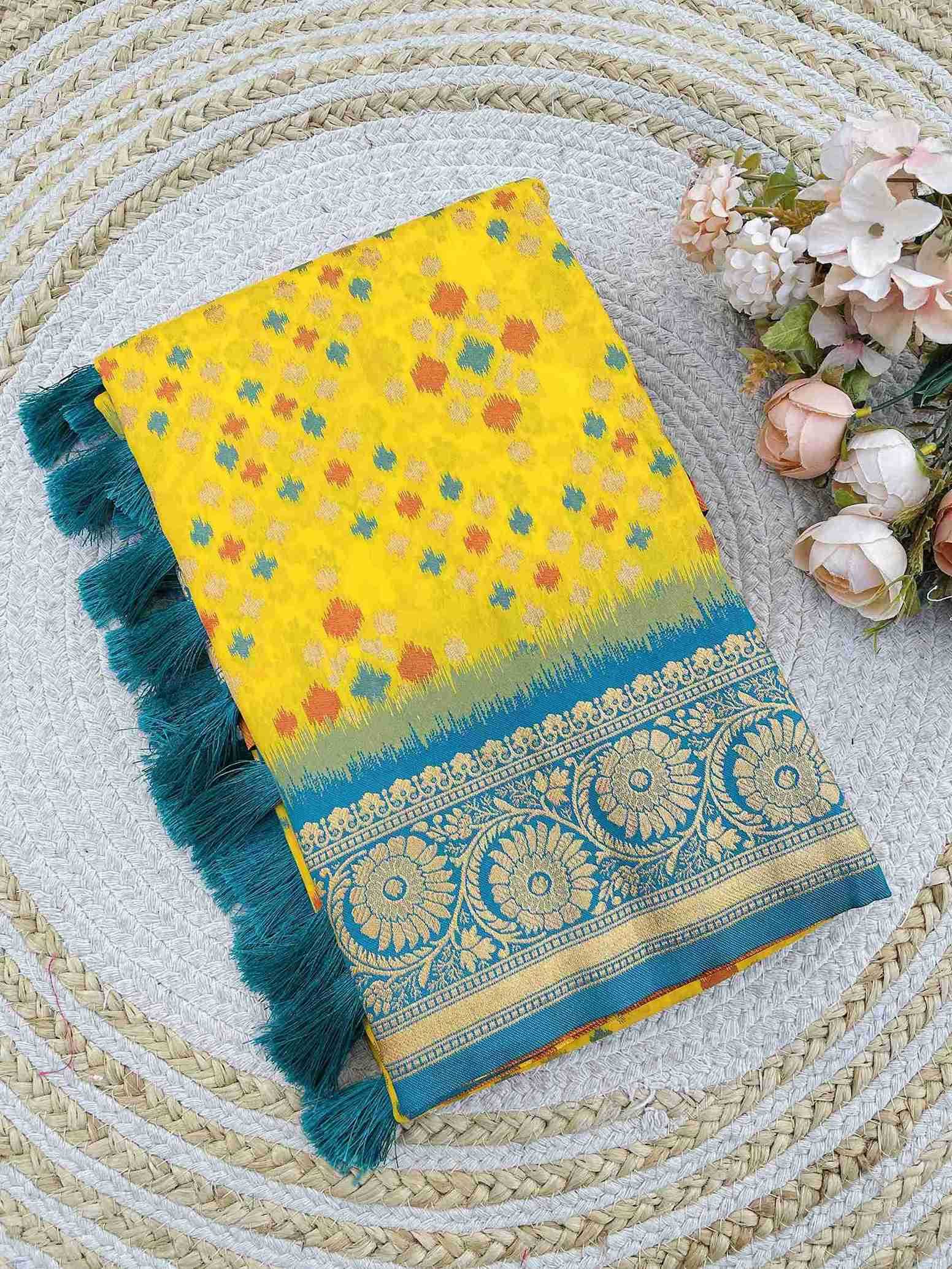 Ynf Patola Silk RIN116 IKKAT PATOLA Silk Sarees Wholesale Patola Sarees Zari Border Silk Sarees Festival Silk Sarees Manufacturer