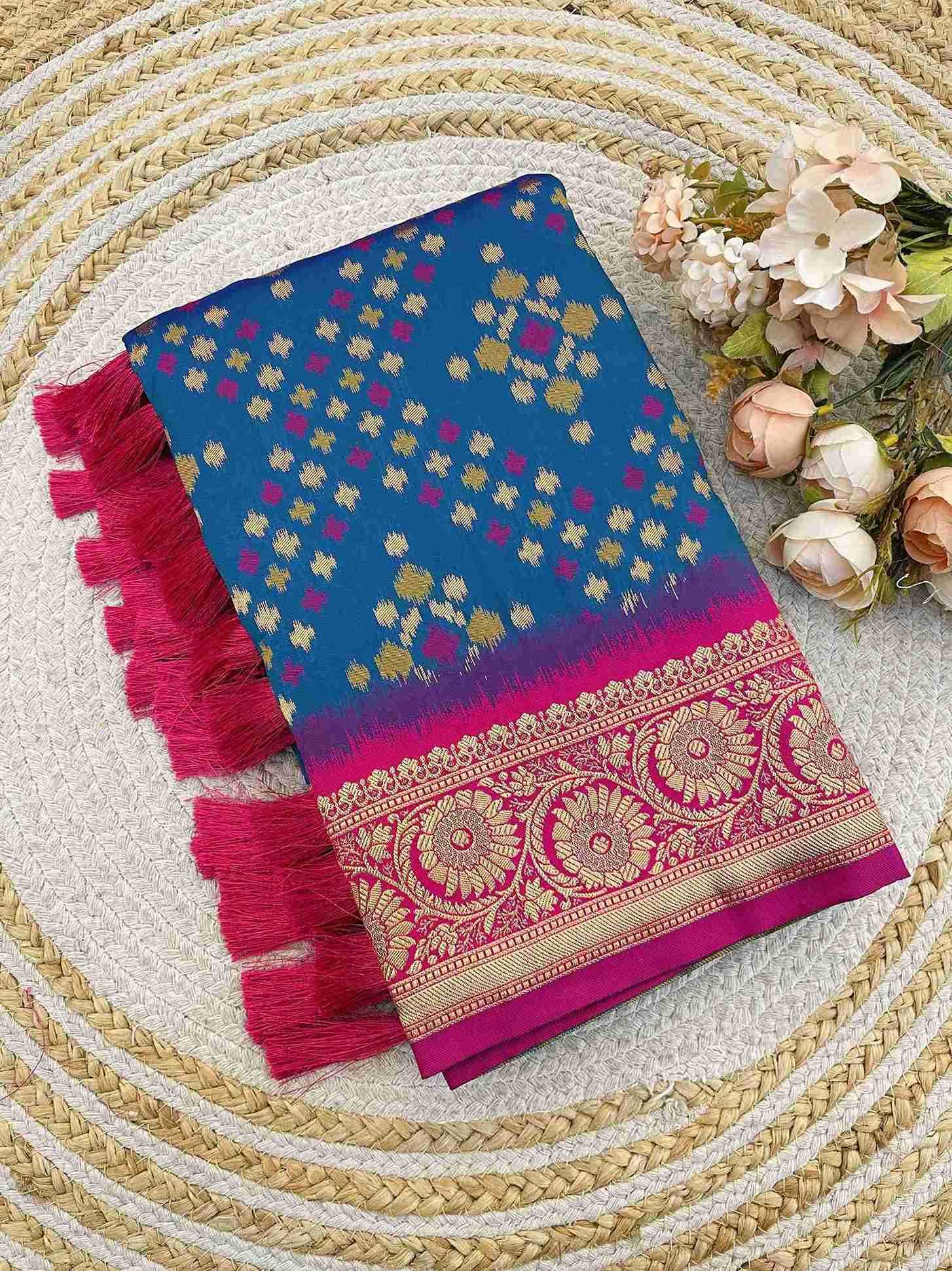 Ynf Patola Silk RIN116 IKKAT PATOLA Silk Sarees Wholesale Patola Sarees Zari Border Silk Sarees Festival Silk Sarees Manufacturer