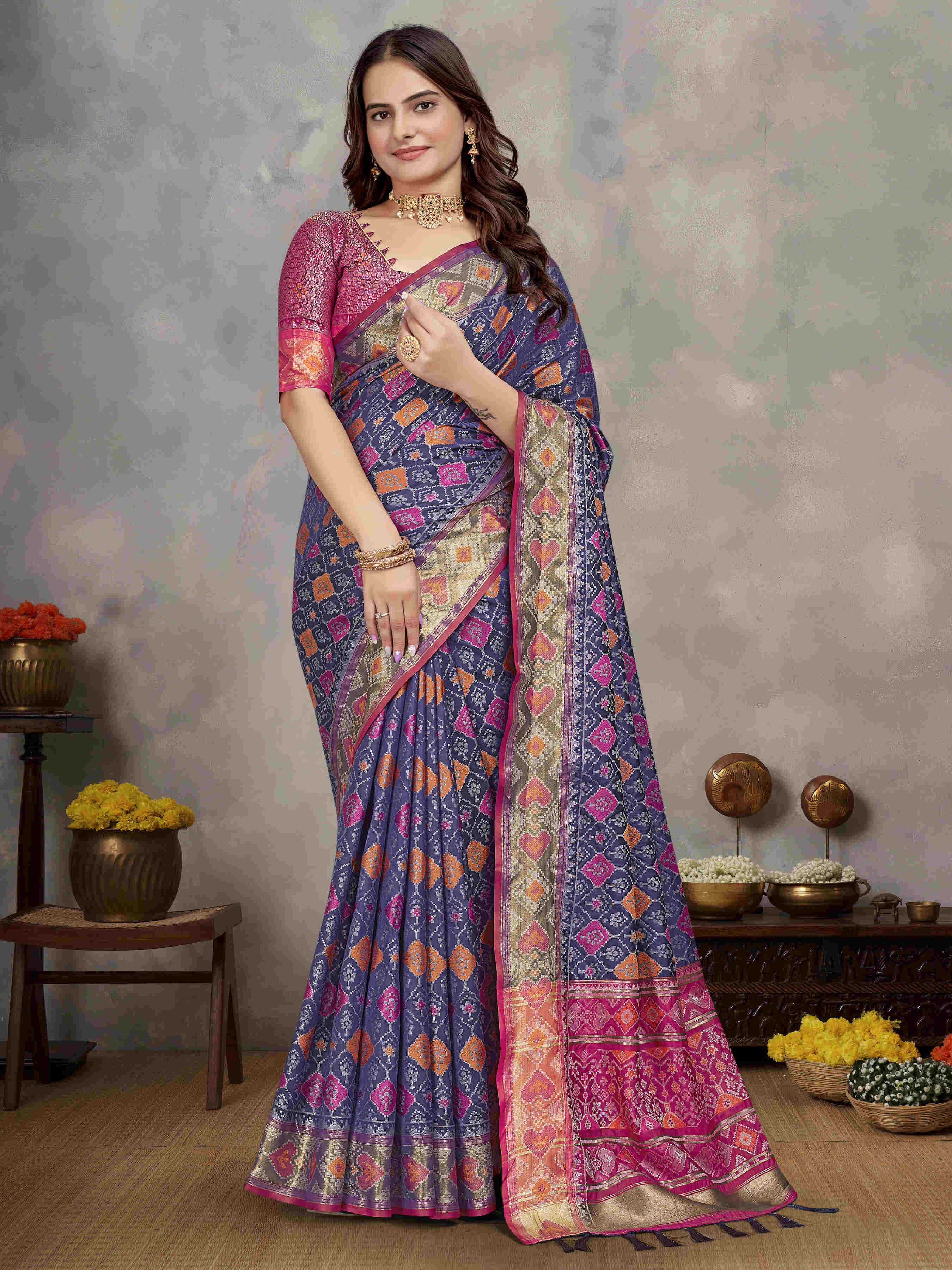 Ynf Patola Silk RIN183 MAYA Silk Sarees Wholesale Patola Sarees Ikat Sarees Designer Silk Sarees Manufacturer