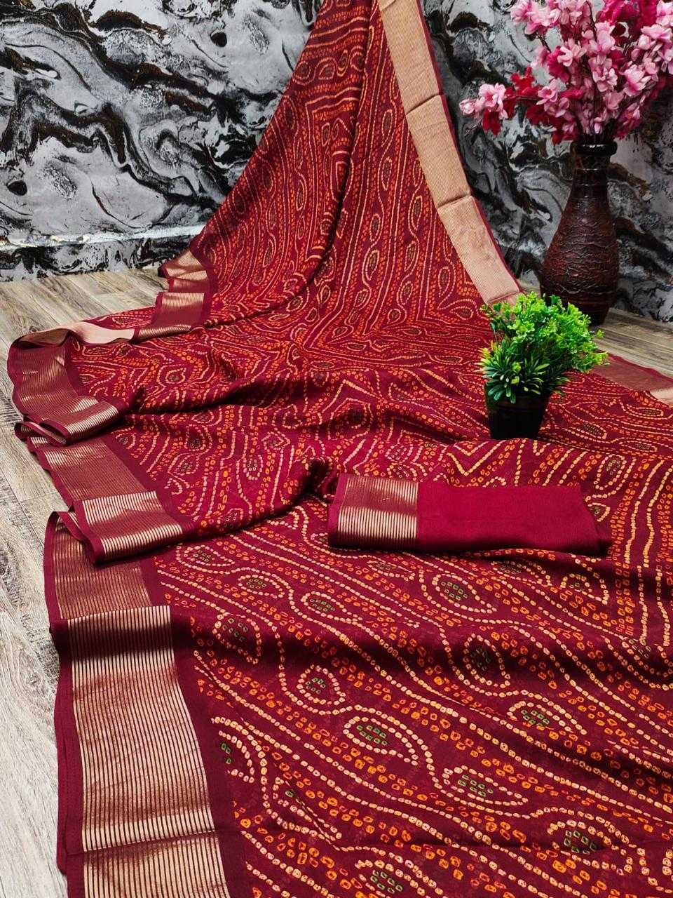 Ynf Pure Bandhej KESH364 JHP02 Sarees Wholesale Fancy Sarees Printed Sarees Bandhani Sarees Manufacturer