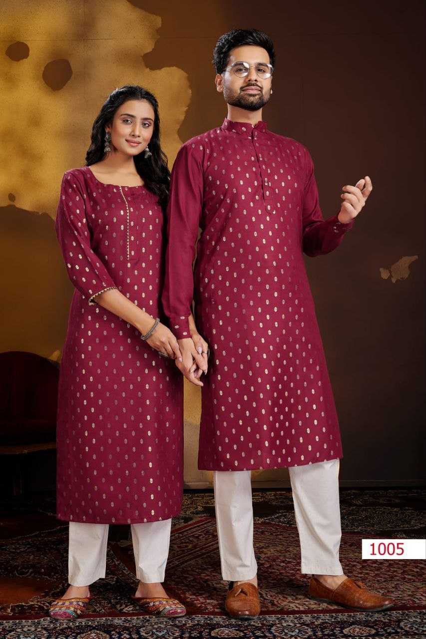 Ynf Pure Cotton KESH246 Couple Dream Couple Wear Wholesale Couple Matching Ethnic Outfits Party Wear Couple Ethnic Collection Designer Ethnic Outfits for Couples Manufacturer