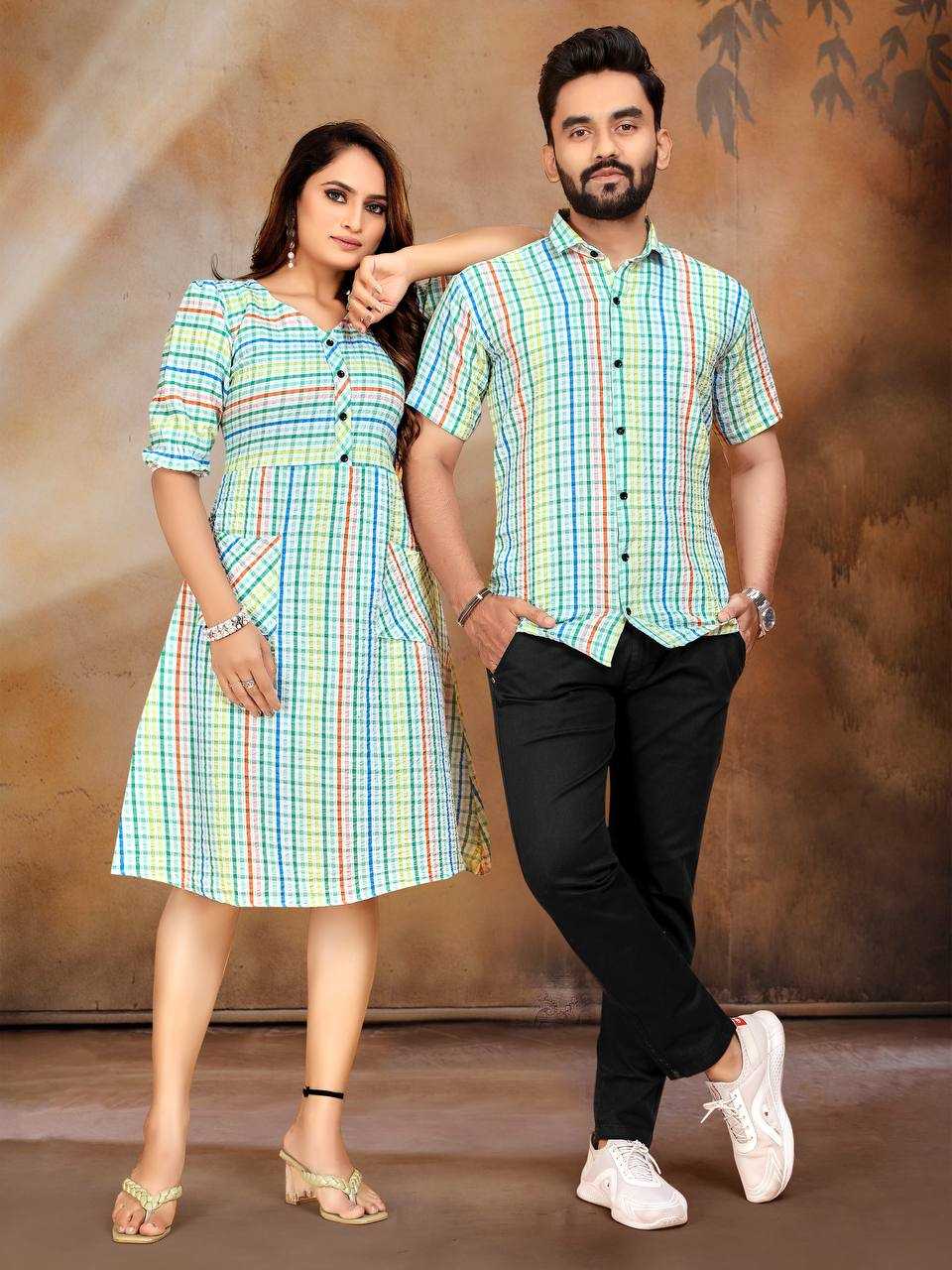 Ynf Pure Cotton RIN173 VEER-ZARA 4 Couple Wear Wholesale Traditional Couple Attire Ethnic Wear for Couples Manufacturer