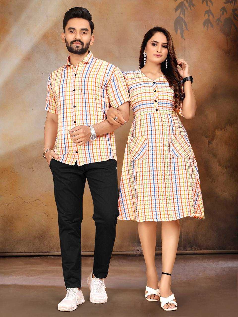 Ynf Pure Cotton RIN173 VEER-ZARA 4 Couple Wear Wholesale Traditional Couple Attire Ethnic Wear for Couples Manufacturer