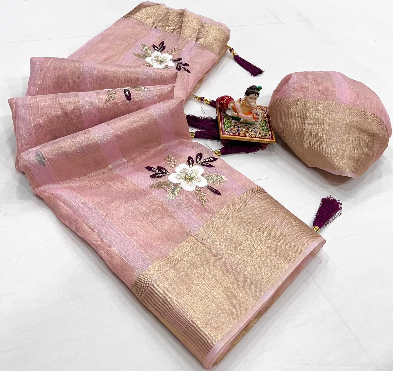 YNF PURE LINEN KESH263 SBI22 SAREES WHOLESALE COTTON LINEN FANCY WORK SILK SAREES MANUFACTURER