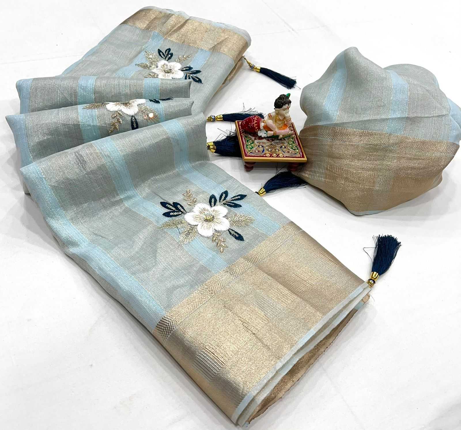 YNF PURE LINEN KESH263 SBI22 SAREES WHOLESALE COTTON LINEN FANCY WORK SILK SAREES MANUFACTURER