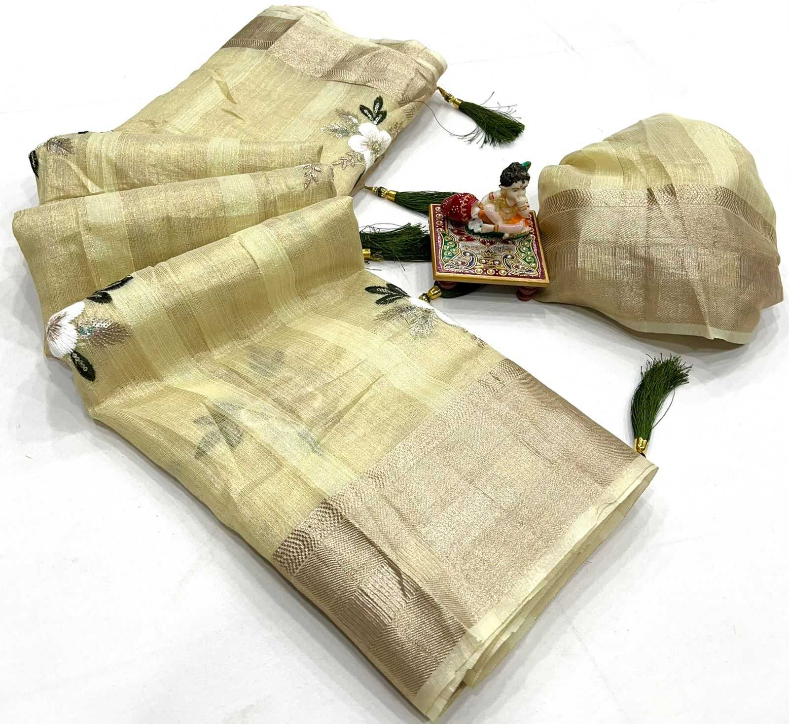 YNF PURE LINEN KESH263 SBI22 SAREES WHOLESALE COTTON LINEN FANCY WORK SILK SAREES MANUFACTURER