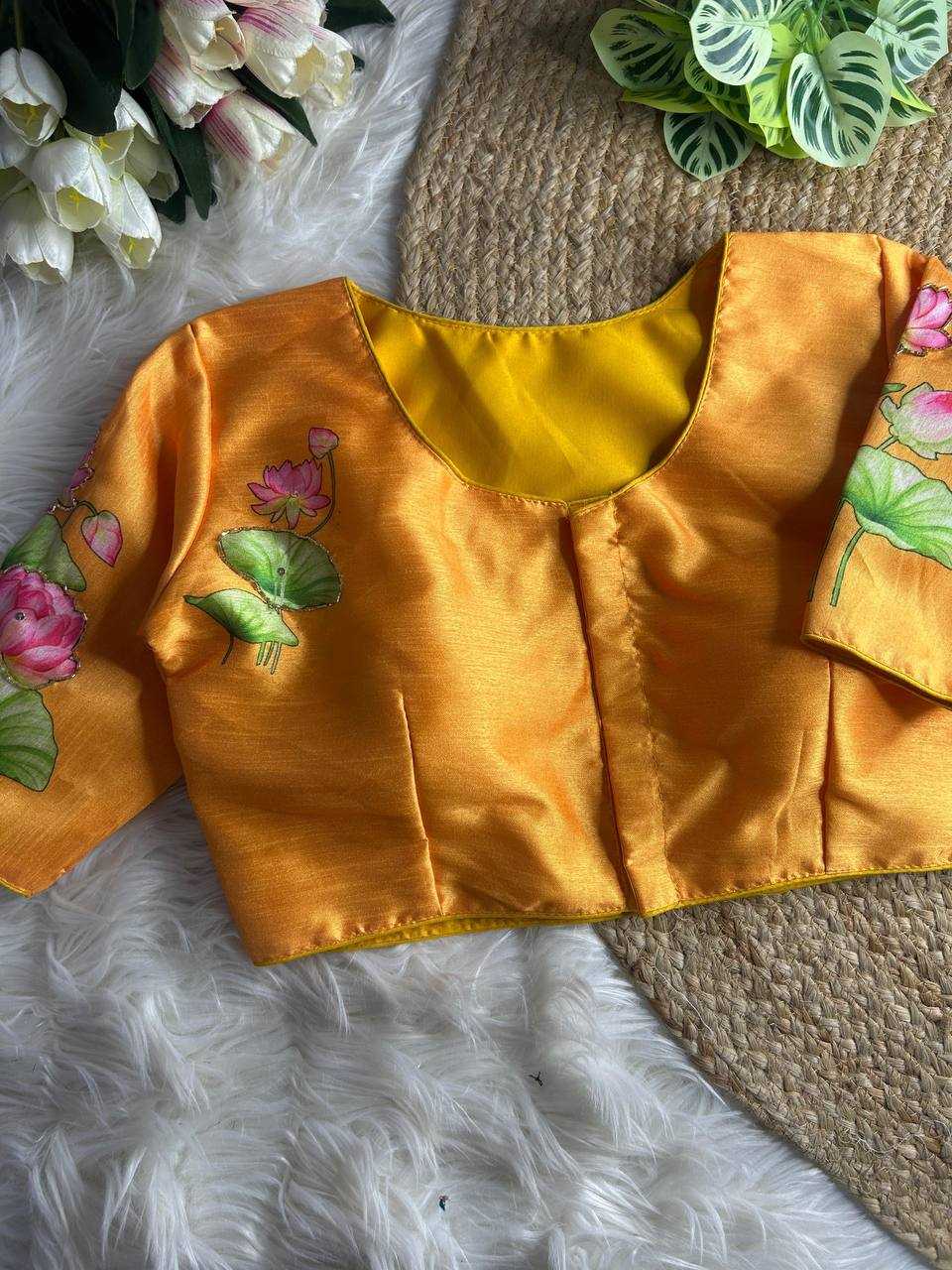 YNF PURE SILK KESH116 21 READYMADE BLOUSES WHOLESALE DESIGNER PRINTED SILK READYMADE BLOUSES MANUFACTURER