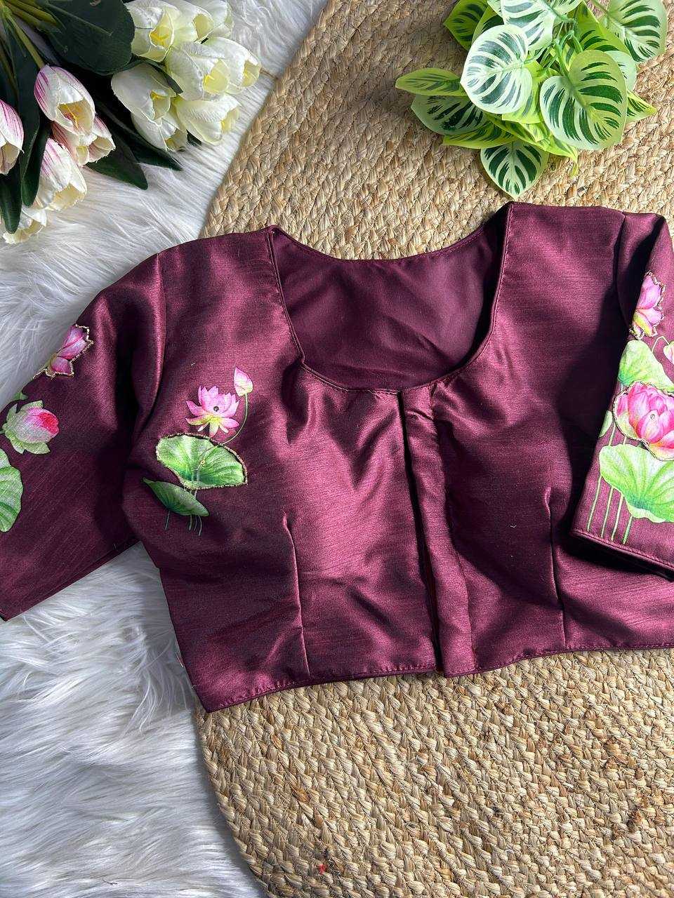 YNF PURE SILK KESH116 21 READYMADE BLOUSES WHOLESALE DESIGNER PRINTED SILK READYMADE BLOUSES MANUFACTURER