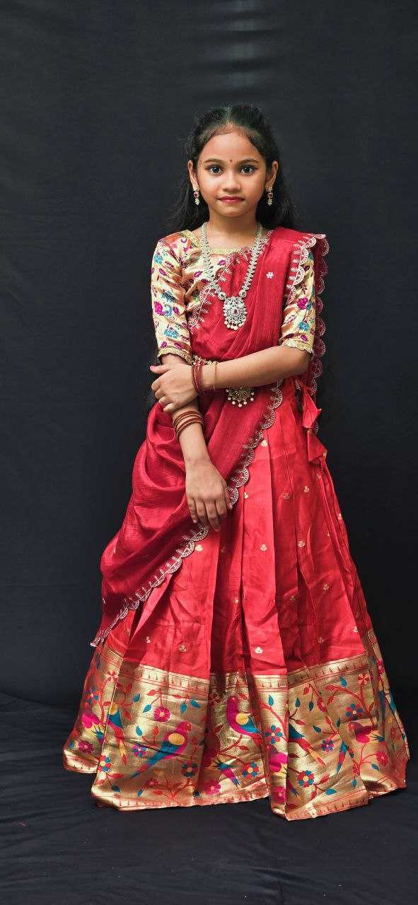 Ynf Pure Silk RIN161 RPVR19 Kids Wear Wholesale Kids Lehenga Kids Silk Dress Manufacturer