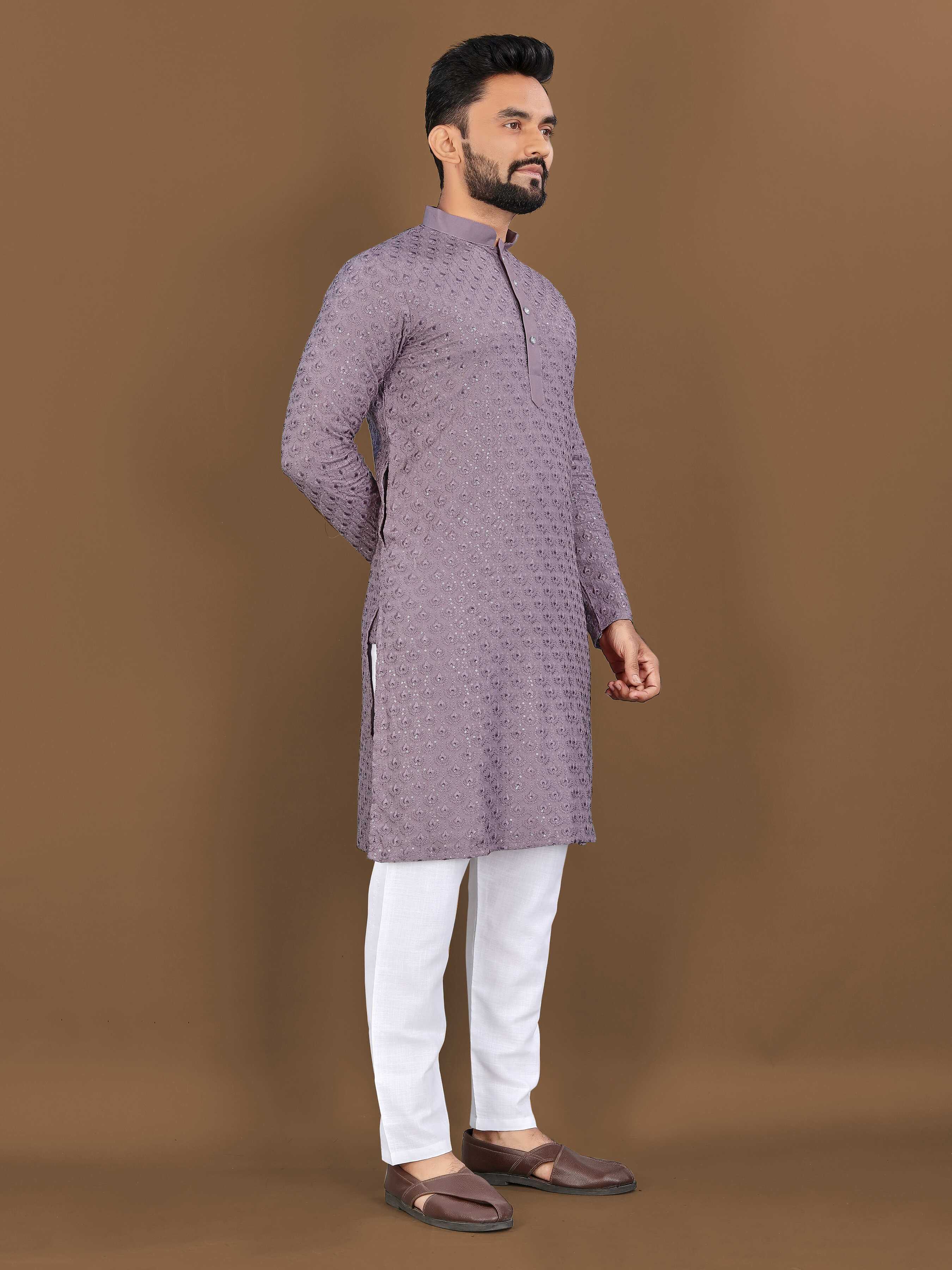 Ynf Reyon Cotton RIN111 LOTUS Mens Wear Wholesale Mens Kurtas Embroidered Kurta Pajama Manufacturer