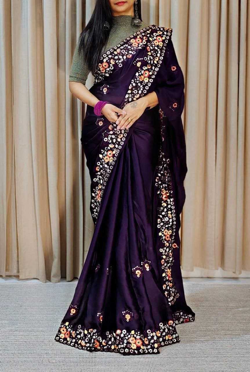 YNF SATIN KESH199 820 SAREES WHOLESALE CHIFFON EMBROIDERED FANCY SAREES MANUFACTURER