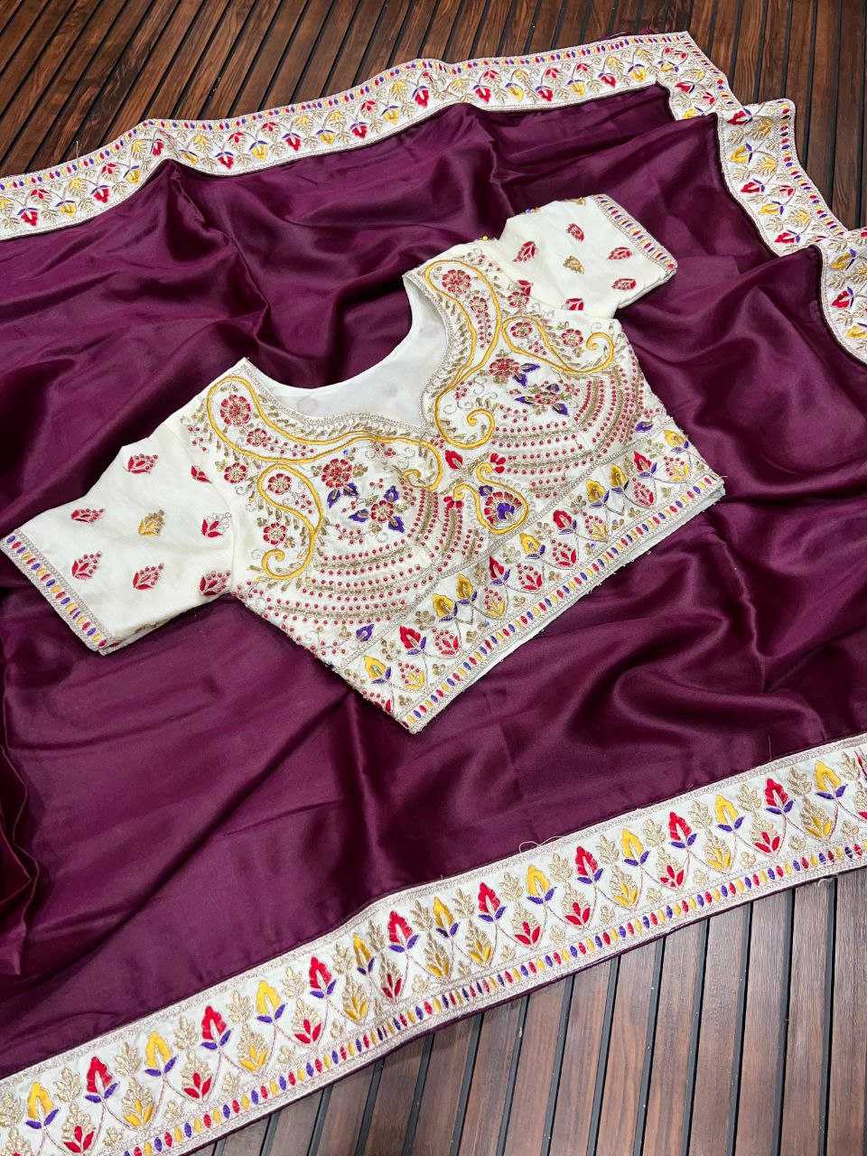 YNF SATIN (KESH384 820 SAREES WHOLESALE ORGANZA EMBROIDERED SATIN SAREES MANUFACTURER