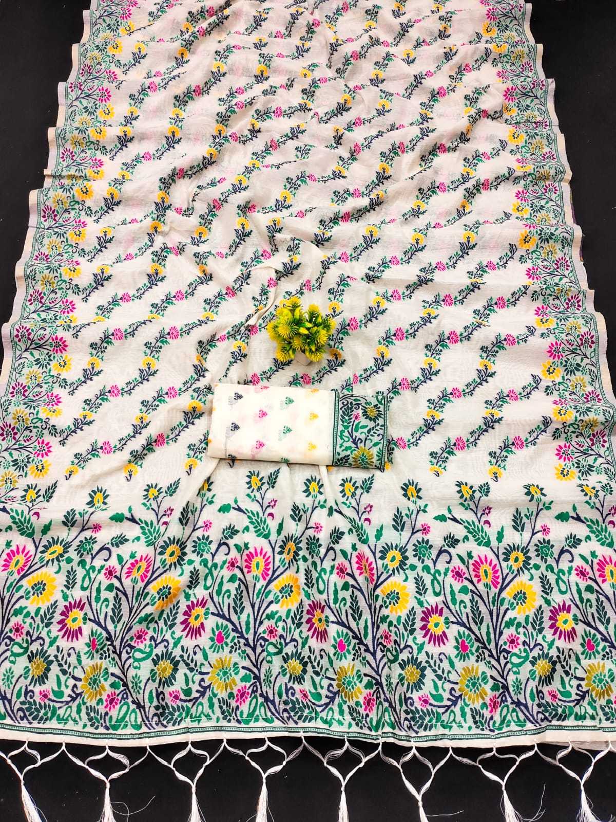 Ynf Silk Cotton RIN113 JAAL Silk Sarees Wholesale Jamdani Sarees Printed Silk Saree Cotton Silk Sarees Manufacturer