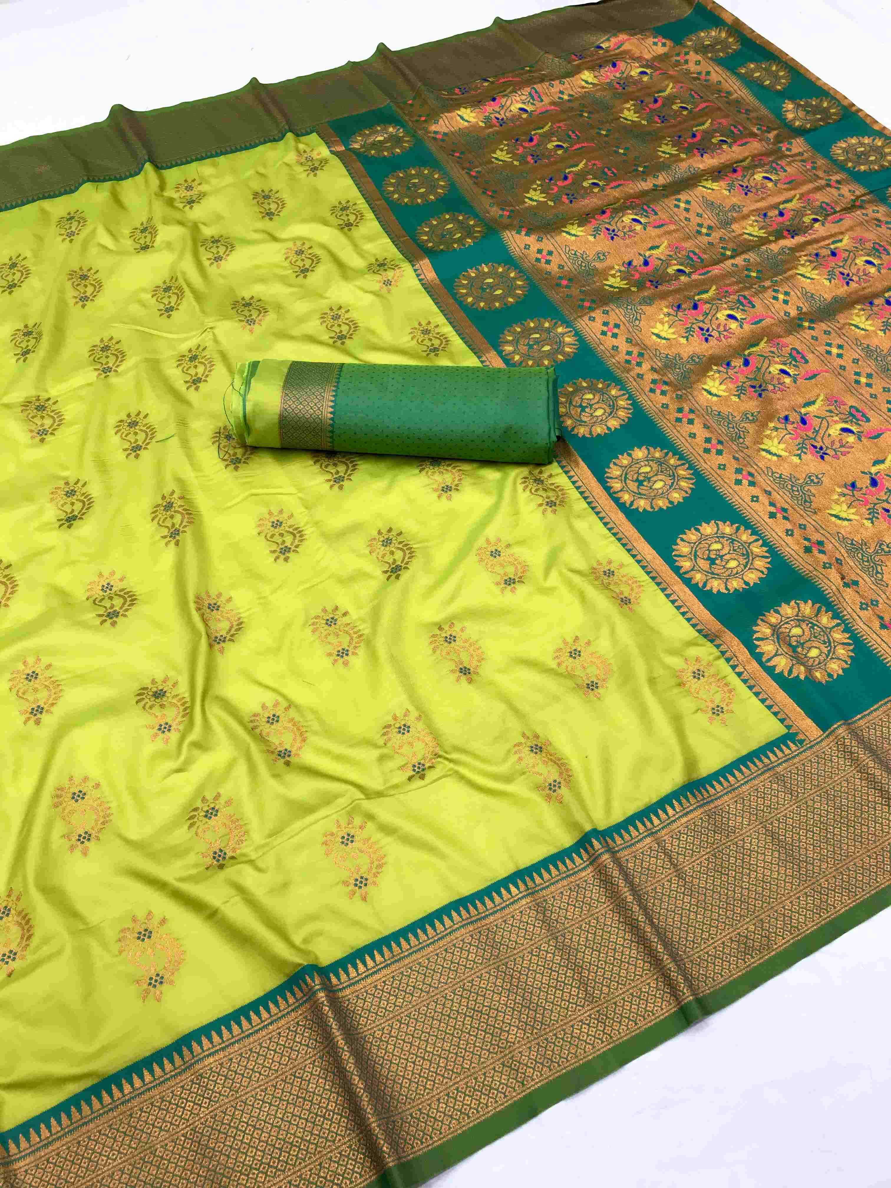 YNF SILK KESH190 Nathani SAREE  WHOLESALE  PAITHANI COTTAN FANCY SILK SAREES  MANUFACTURER