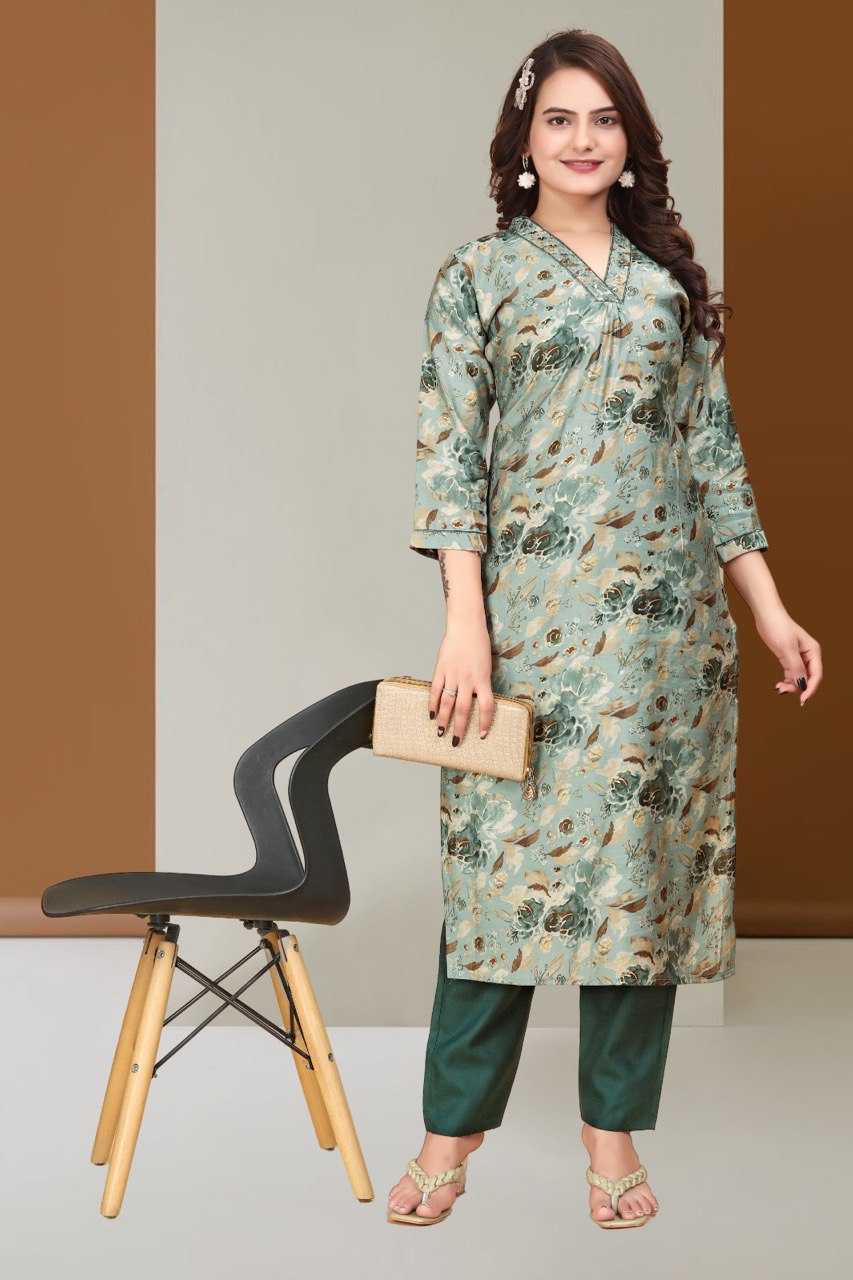 YNF SILK KESH407 RMT30 KURTI WHOLESALE V-NECK KURTI WITH PANT SILK KURTI MANUFACTURER