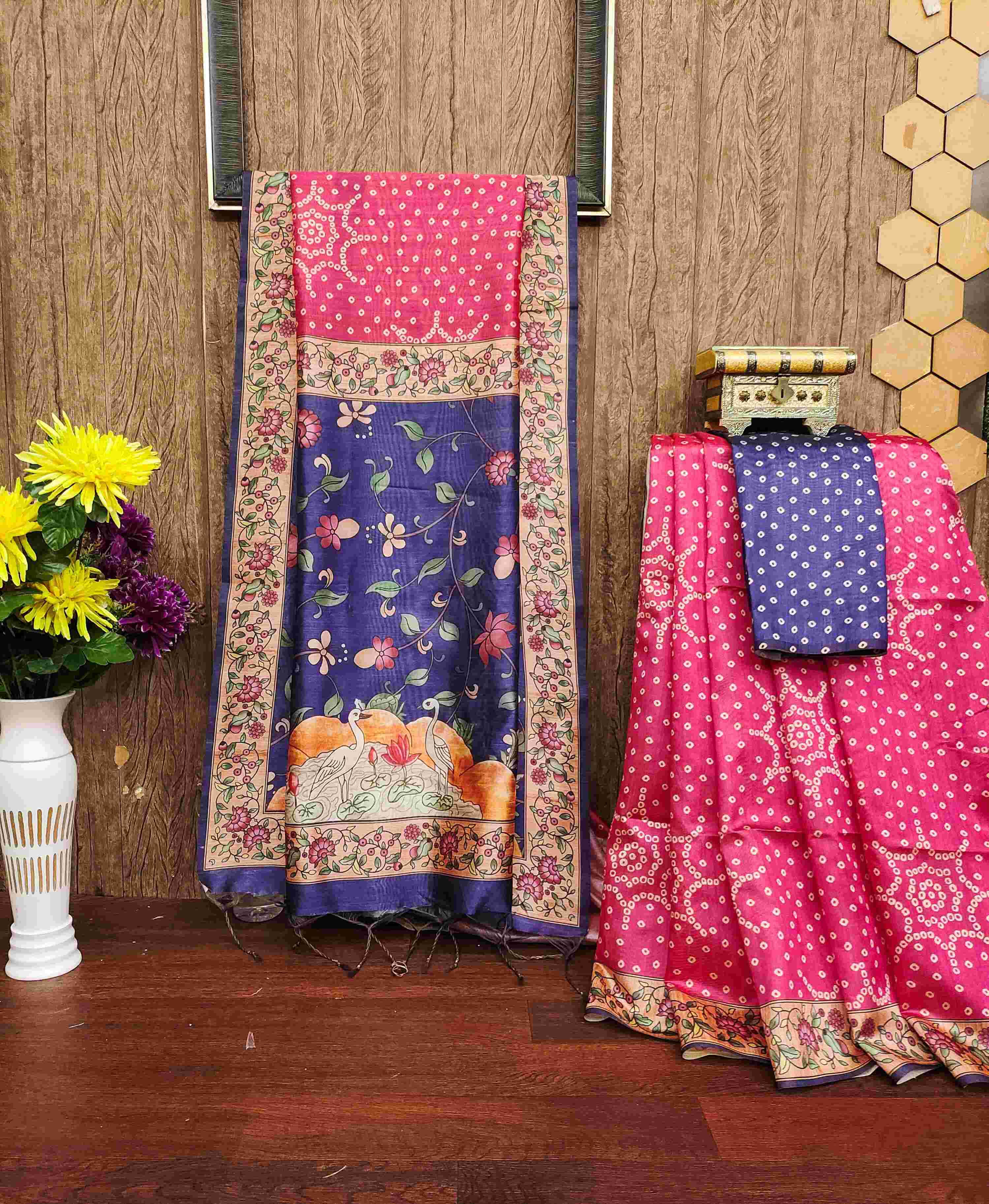 Ynf Soft Silk KESH166 YOGITA BANDHANI Silk Sarees Wholesale Soft Silk Sarees Traditional Silk Sarees Kalamkari Silk Sarees Manufacturer