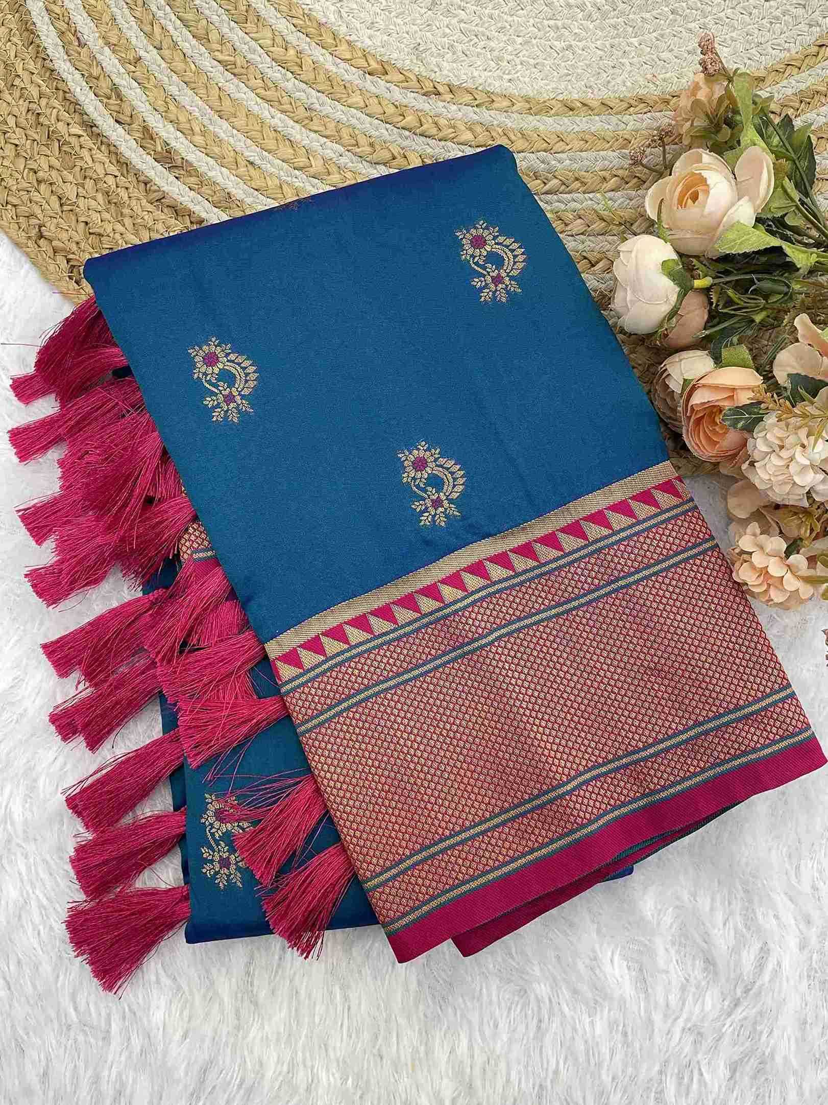 Ynf Soft Silk RIN116 REW30 Silk Sarees Wholesale Paithani Sarees Soft Silk Sarees Silk Sarees With Contrast Pallu Manufacturer