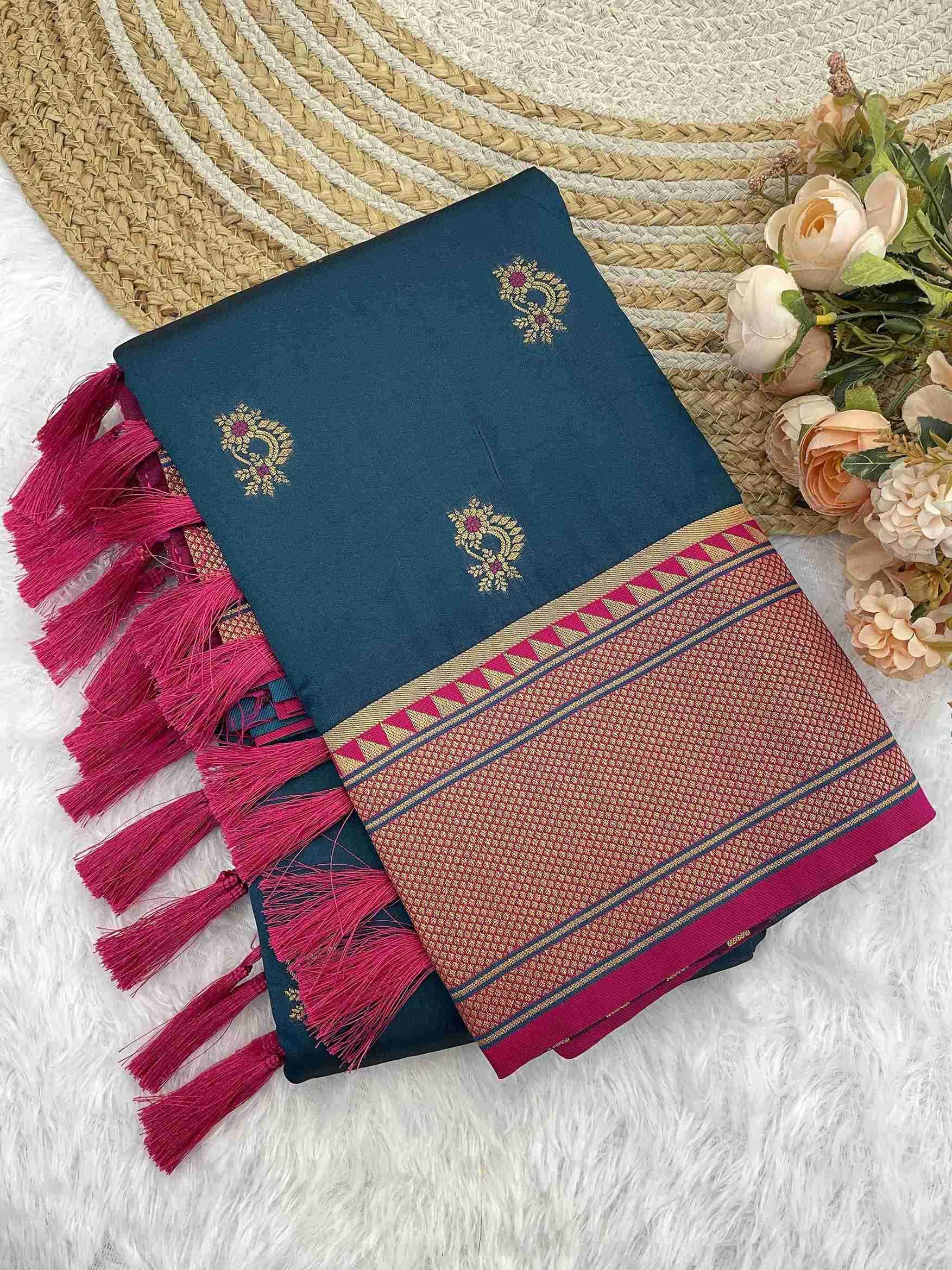 Ynf Soft Silk RIN116 REW30 Silk Sarees Wholesale Paithani Sarees Soft Silk Sarees Silk Sarees With Contrast Pallu Manufacturer