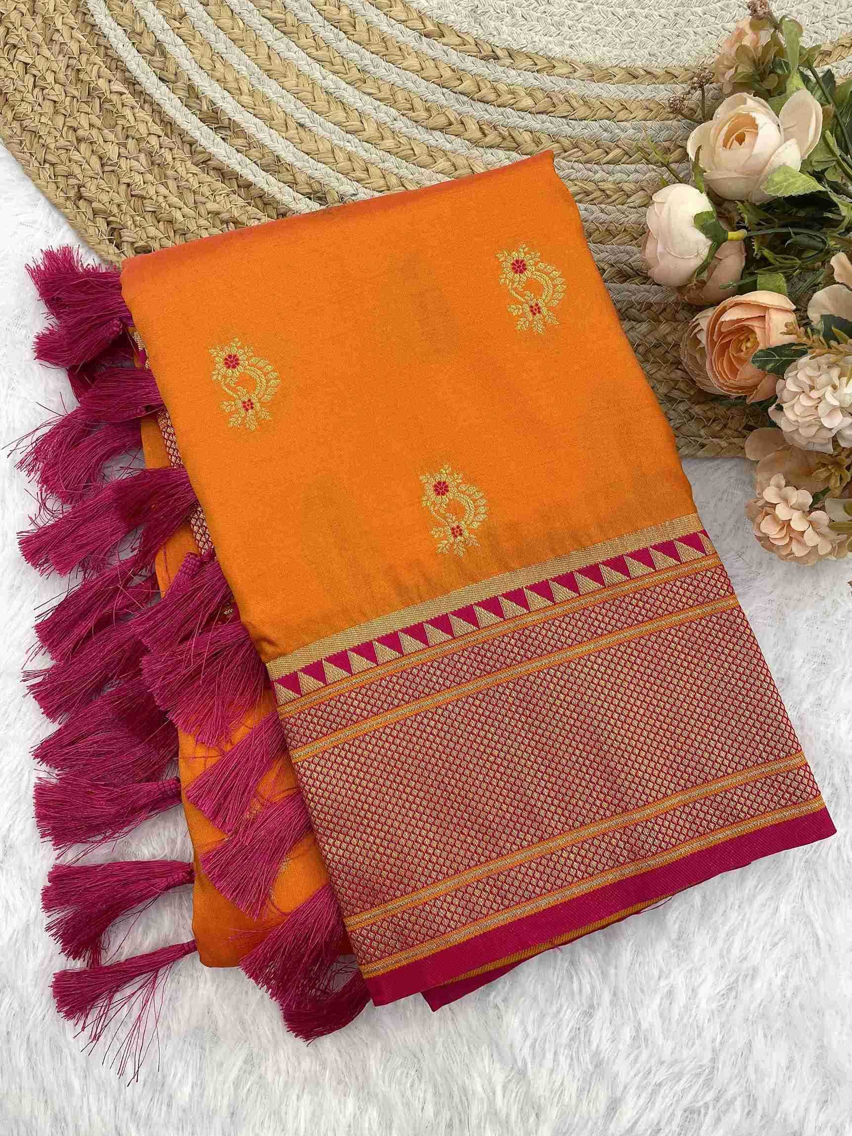 Ynf Soft Silk RIN116 REW30 Silk Sarees Wholesale Paithani Sarees Soft Silk Sarees Silk Sarees With Contrast Pallu Manufacturer