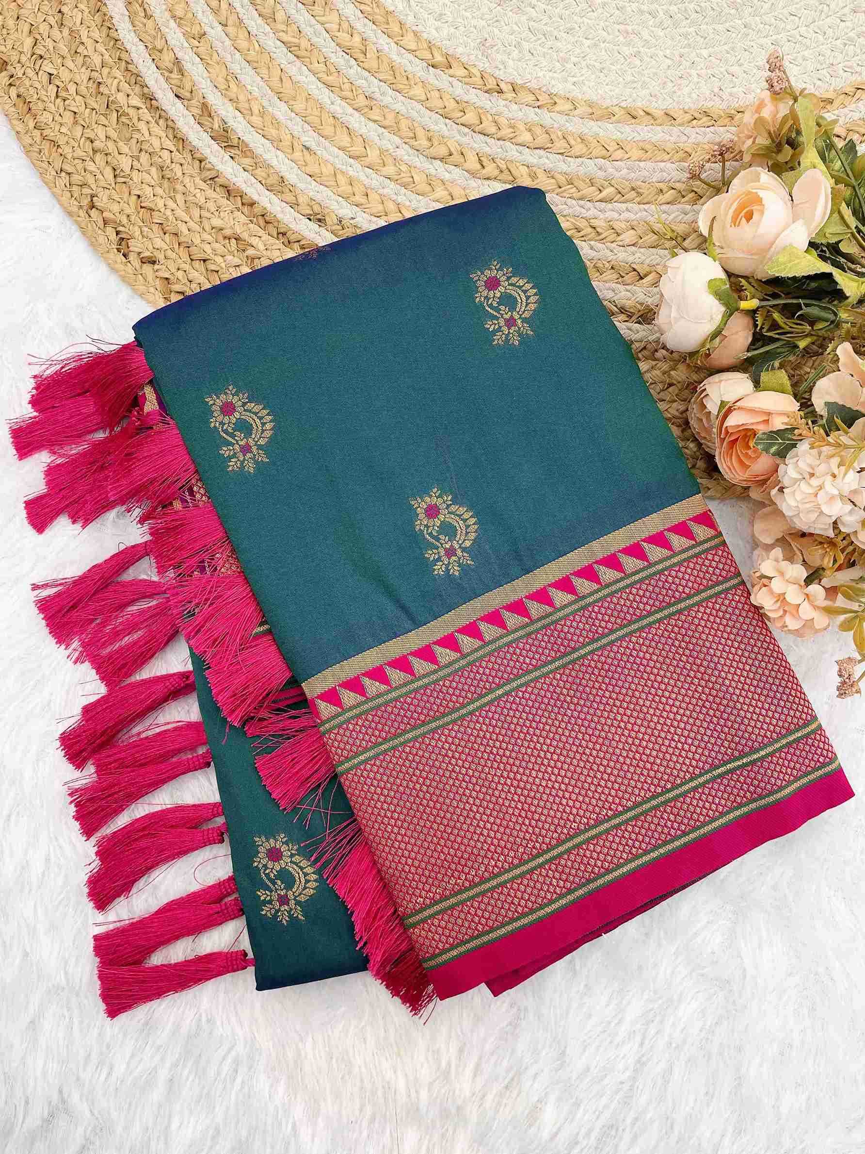 Ynf Soft Silk RIN116 REW30 Silk Sarees Wholesale Paithani Sarees Soft Silk Sarees Silk Sarees With Contrast Pallu Manufacturer