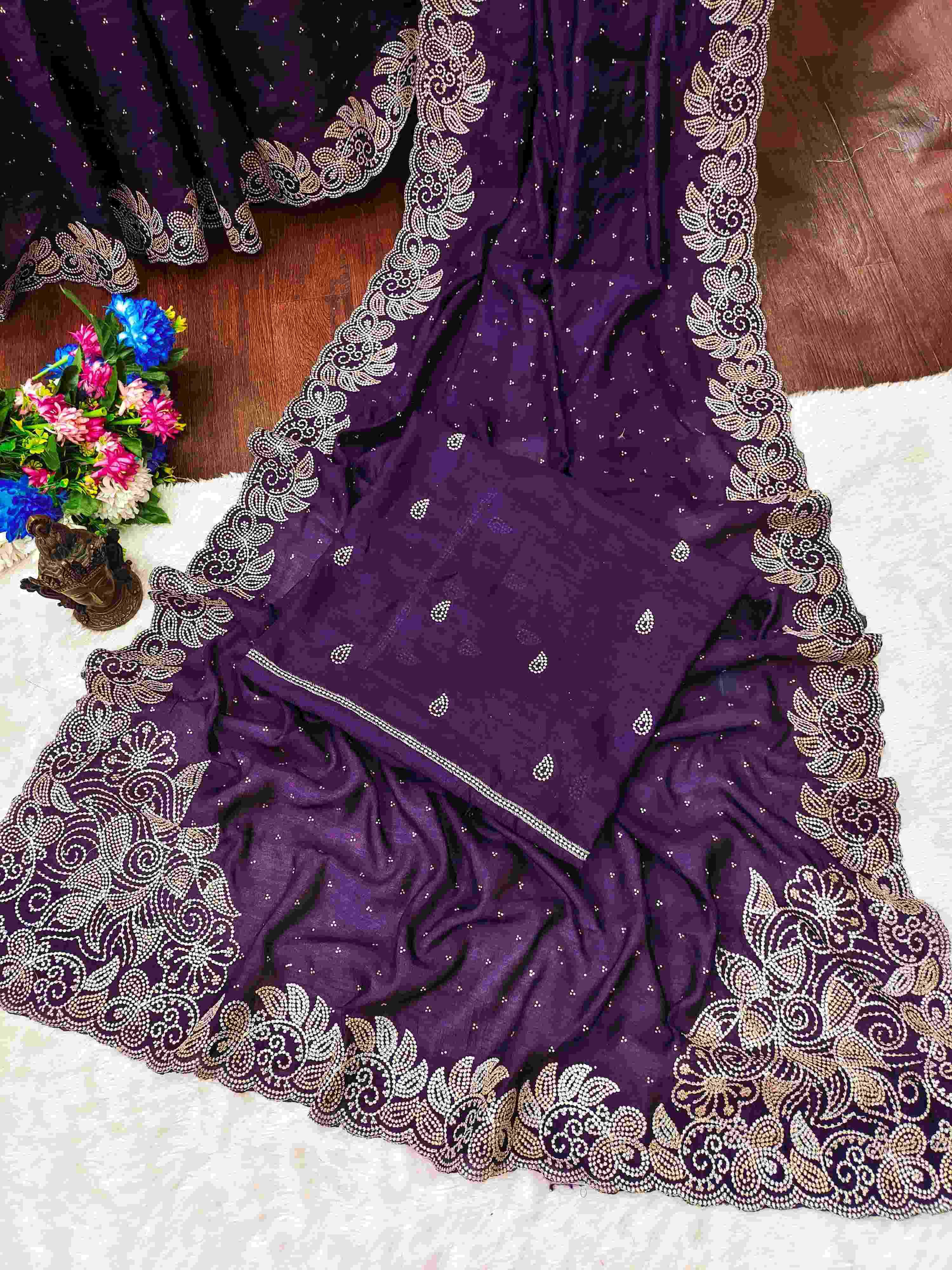 Ynf Soft Silk RIN118 RGK120 Sarees Wholesale Fancy Sarees Ladies Sarees Embroidered Sarees Cutwork Saree Swarovski Sarees Manufacturer