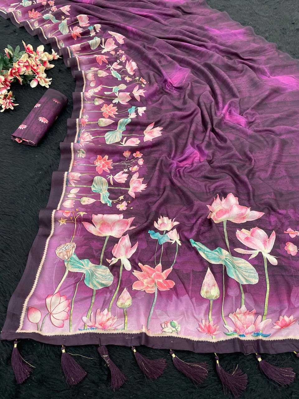 YNF SOFT SILK RIN119 004 SILK SAREE WHOLESALE DESIGNER PRINTED FANCY SILK SAREE MANUFACTURER