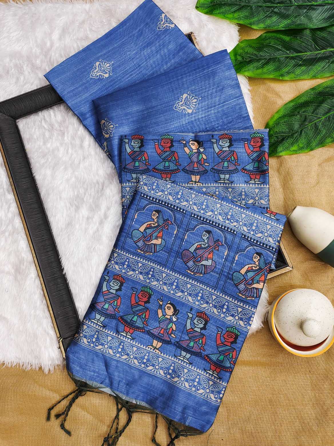 Ynf Tussar Silk KESH165 ARUSHI MADHUBANI Sarees Wholesale Printed Sarees Madhubani Sarees Tussar Sarees Manufacturer