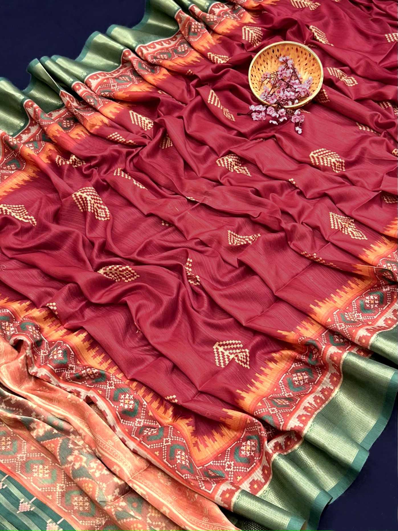 Ynf Tussar Silk KESH165 BANSI PAN Sarees Wholesale Printed Sarees Ikkat Saree Tussar Sarees Manufacturer