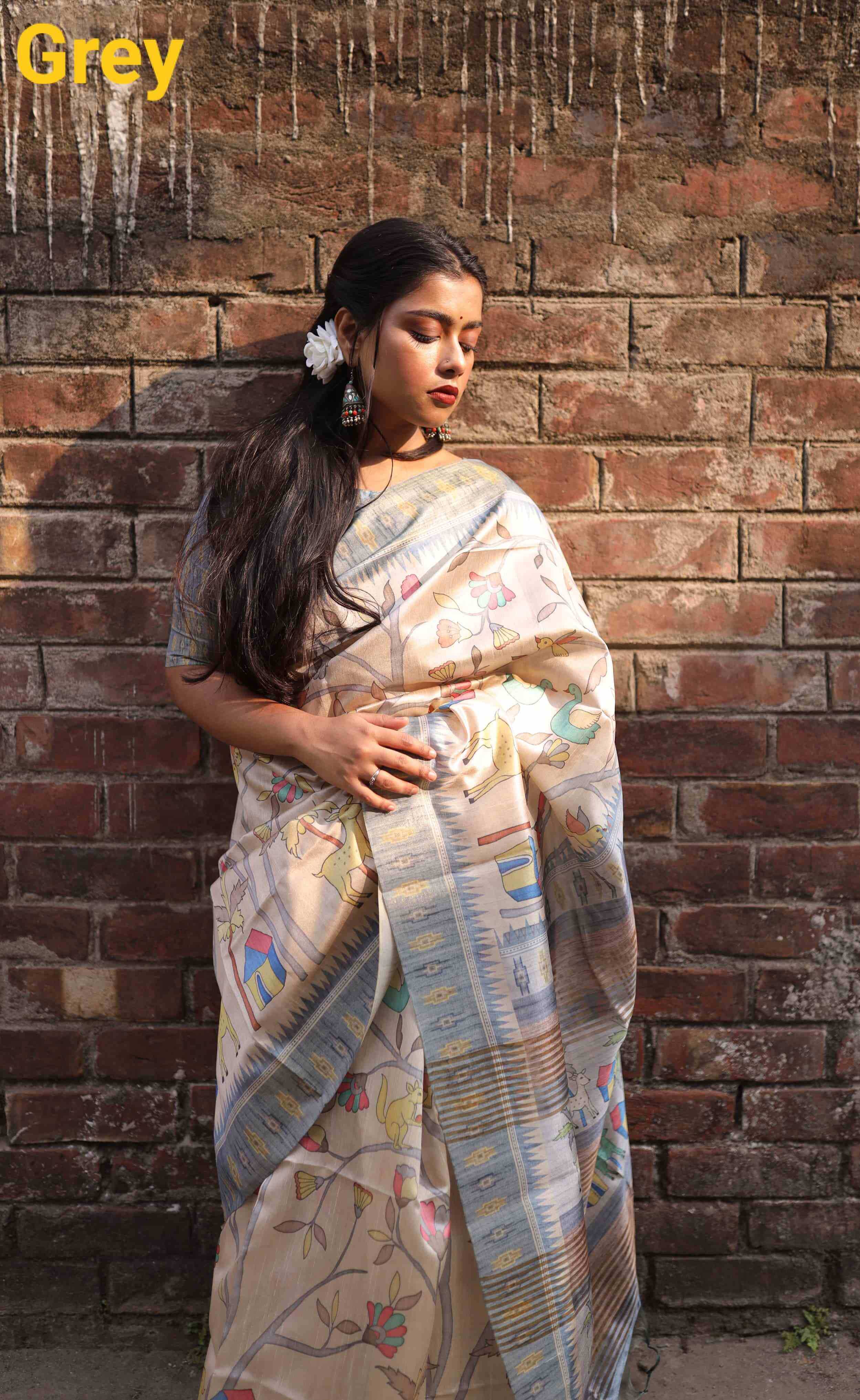 YNF TUSSAR SILK KESH171 RIS20 SILK SAREE WHOLESALE TUSSAR PRINTED SOFT SILK SAREE MANUFACTURER