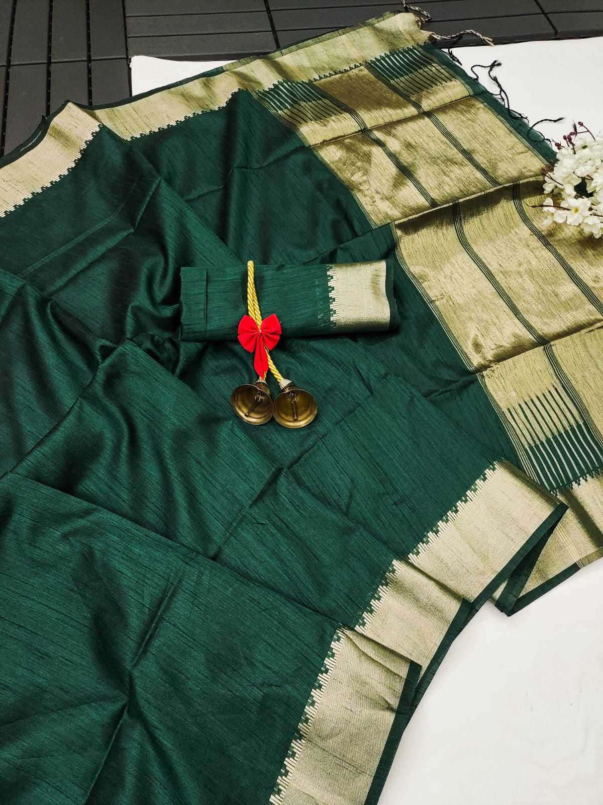 YNF TUSSAR SILK KESH171 YASHIKA TEMPLE SILK SAREE WHOLESALE TUSSAR PURE ZARI FANCY SILK SAREE MANUFACTURER