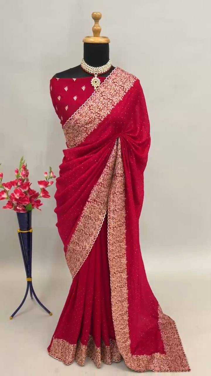 Ynf Vichitra Silk KESH336 PNF01 Silk Sarees Wholesale Heavy Silk Sarees Designer Silk Sarees Embroidered Silk Sarees Manufacturer