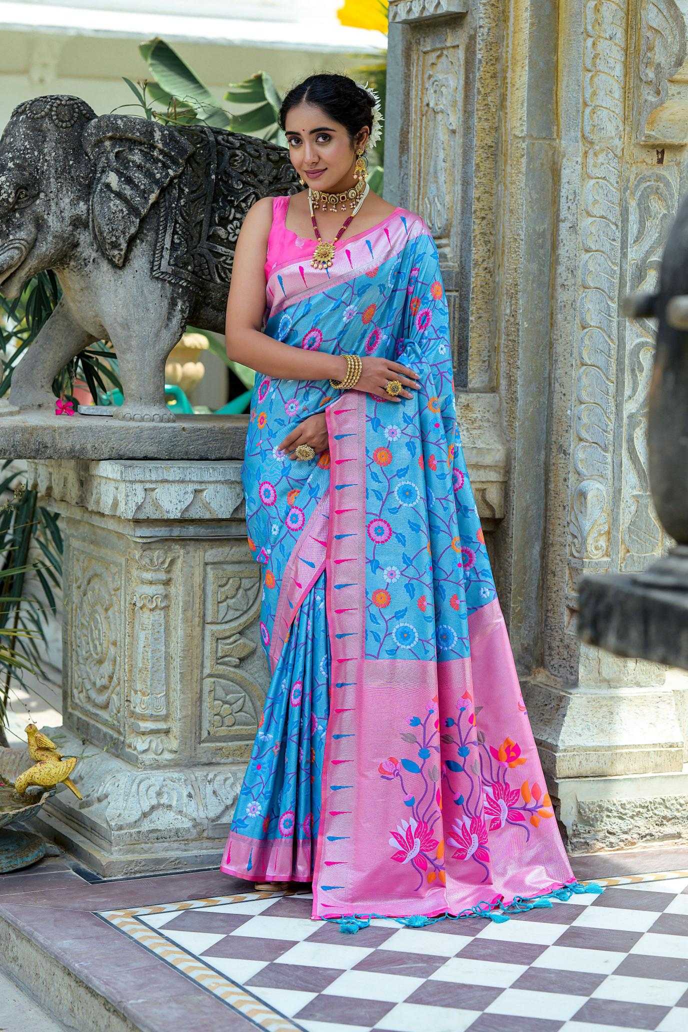 Ynf Banarasi Soft Silk KESH165 PAITHANI JAL 2 Silk Sarees Wholesale Banarasi Silk Sarees Paithani Sarees Zari Border Silk Sarees Manufacturer