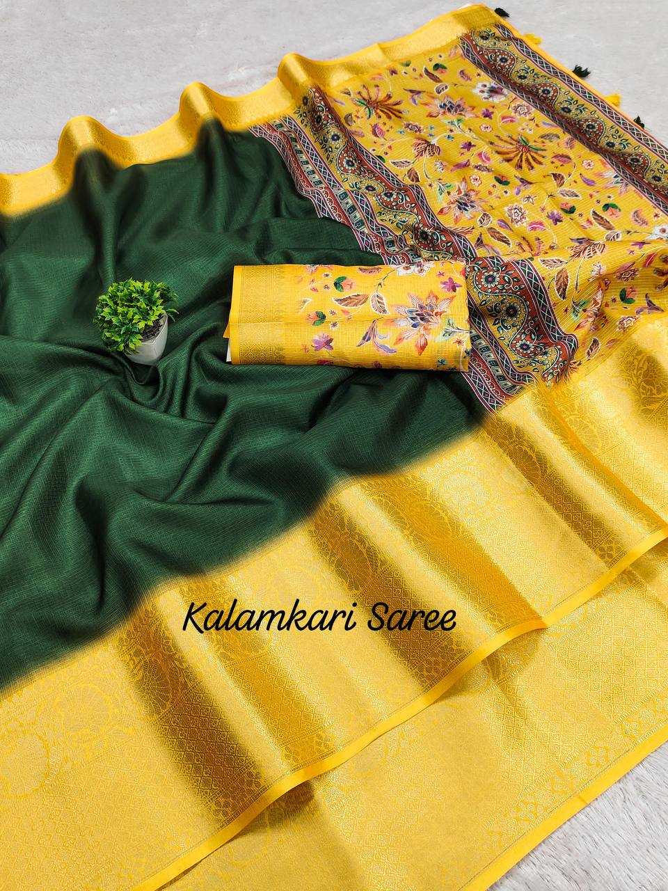 Ynf Banarasi Warm silk RIN124 Warm Kalamkari Addition Sarees Diwali Collections Festive Collections Wholesale Printed Sarees Jacquard Saree Silk Sarees Manufacturer