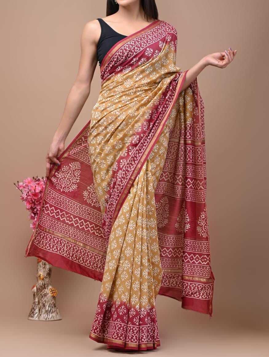 Ynf Chanderi Silk KESH430 SARIKA Sarees Wholesale Printed Sarees Chanderi Sarees Traditional Sarees Manufacturer