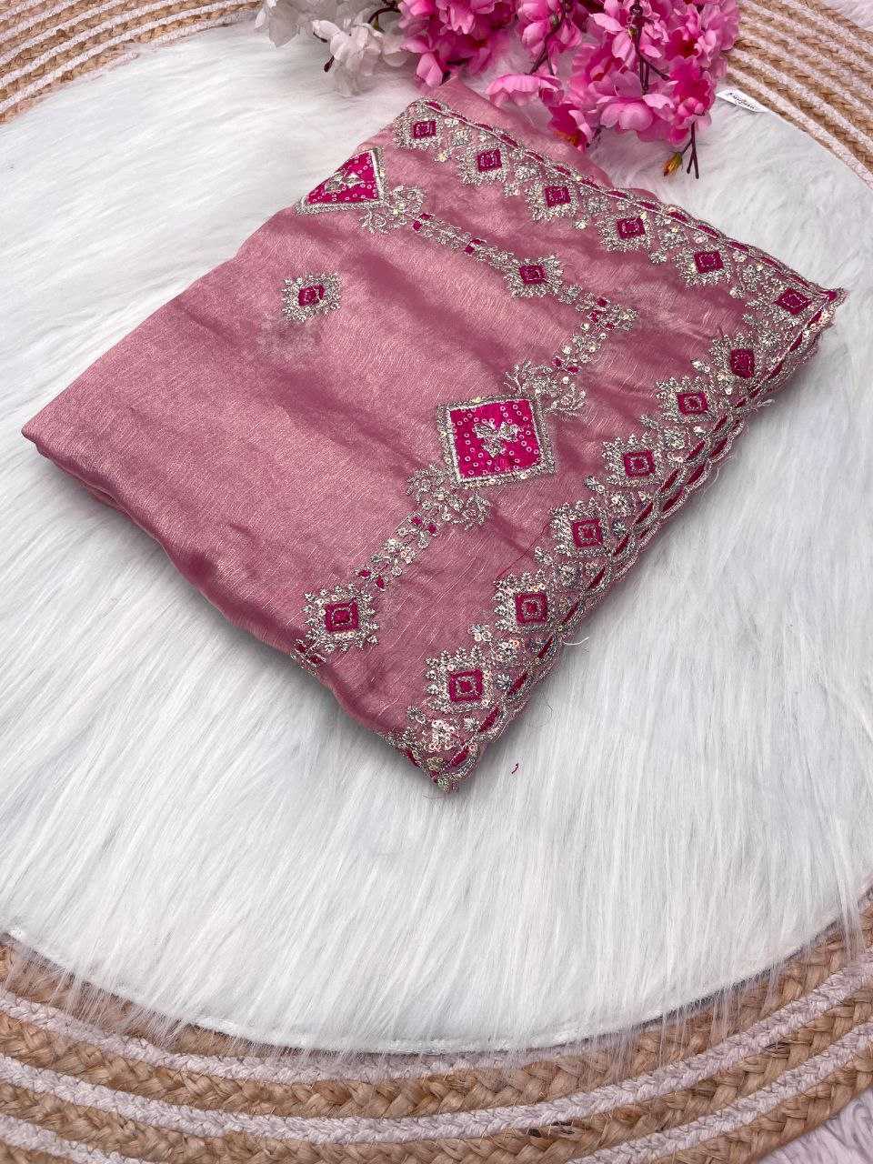 Ynf Chiffon RIN143 530 Sarees Diwali Collections Festive Collections Wholesale Embroidered Sarees Zari Sarees Sarees With Blouse Manufacturer