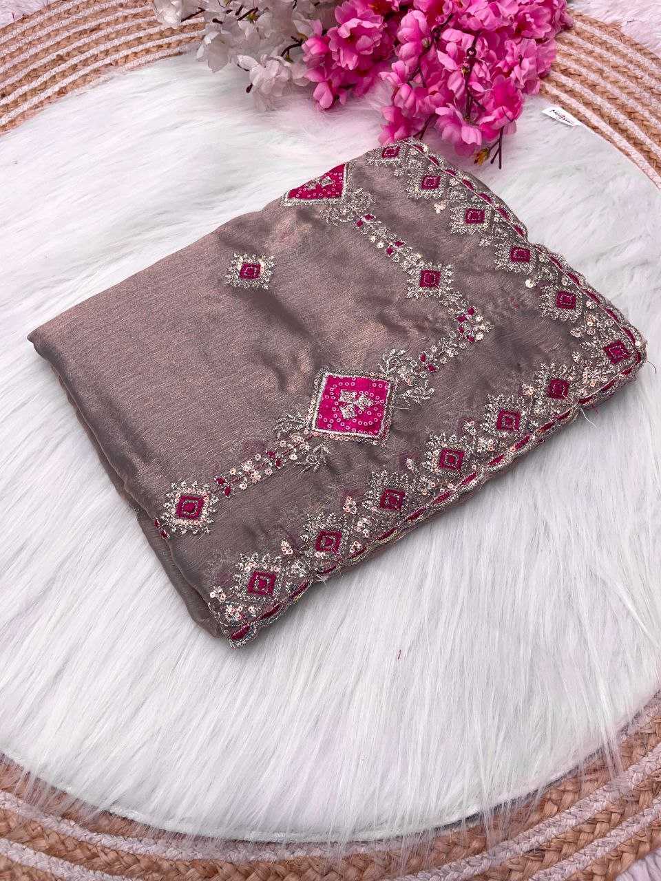 Ynf Chiffon RIN143 530 Sarees Diwali Collections Festive Collections Wholesale Embroidered Sarees Zari Sarees Sarees With Blouse Manufacturer