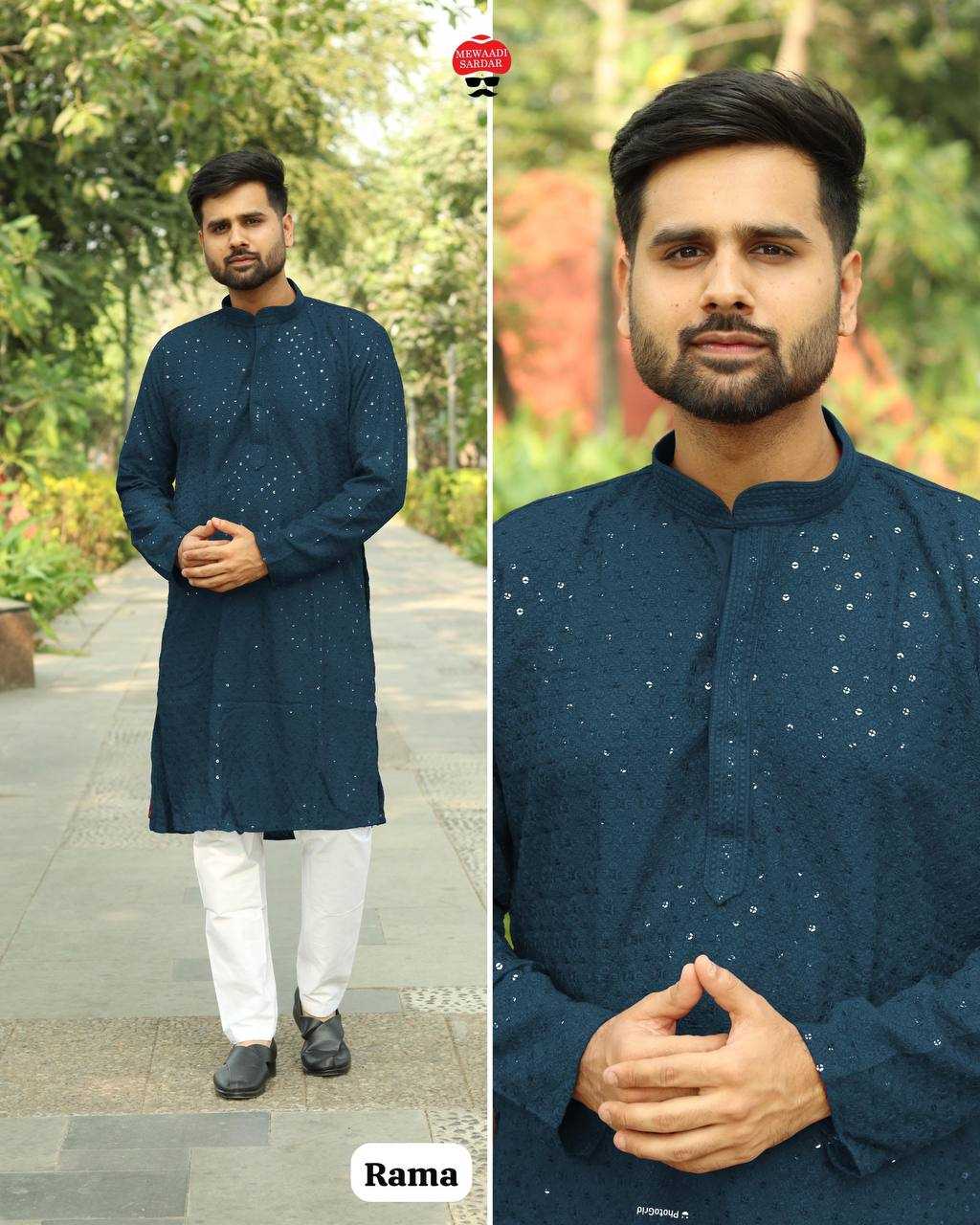 Ynf Chikan RIN125 INL04 Mens Wear Diwali Collections Festive Collections Wholesale Mens Kurtas Mens Kurta Pyjama Men Chikan Kurta Manufacturer