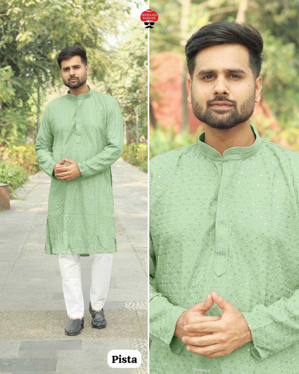 Ynf Chikan RIN125 INL04 Mens Wear Diwali Collections Festive Collections Wholesale Mens Kurtas Mens Kurta Pyjama Men Chikan Kurta Manufacturer