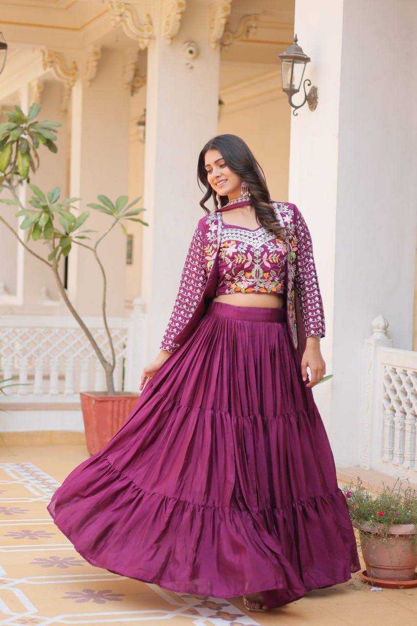 Ynf Chinon KESH127 063 Lehengas Wholesale Designer Lehenga Embroidered Lehenga Thread Work Lehenga Manufacturer