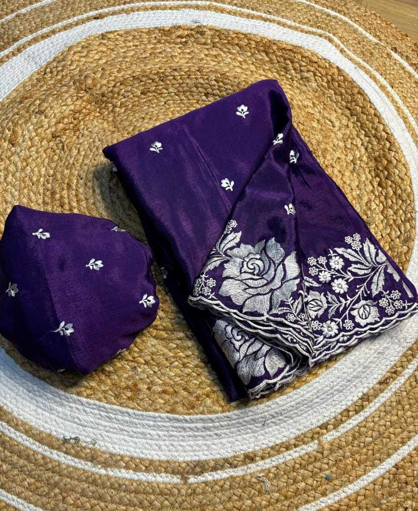 Ynf Chinon KESH222 RUN17 Sarees Wholesale Designer Sarees Embroidered Sarees Cutwork Saree Manufacturer