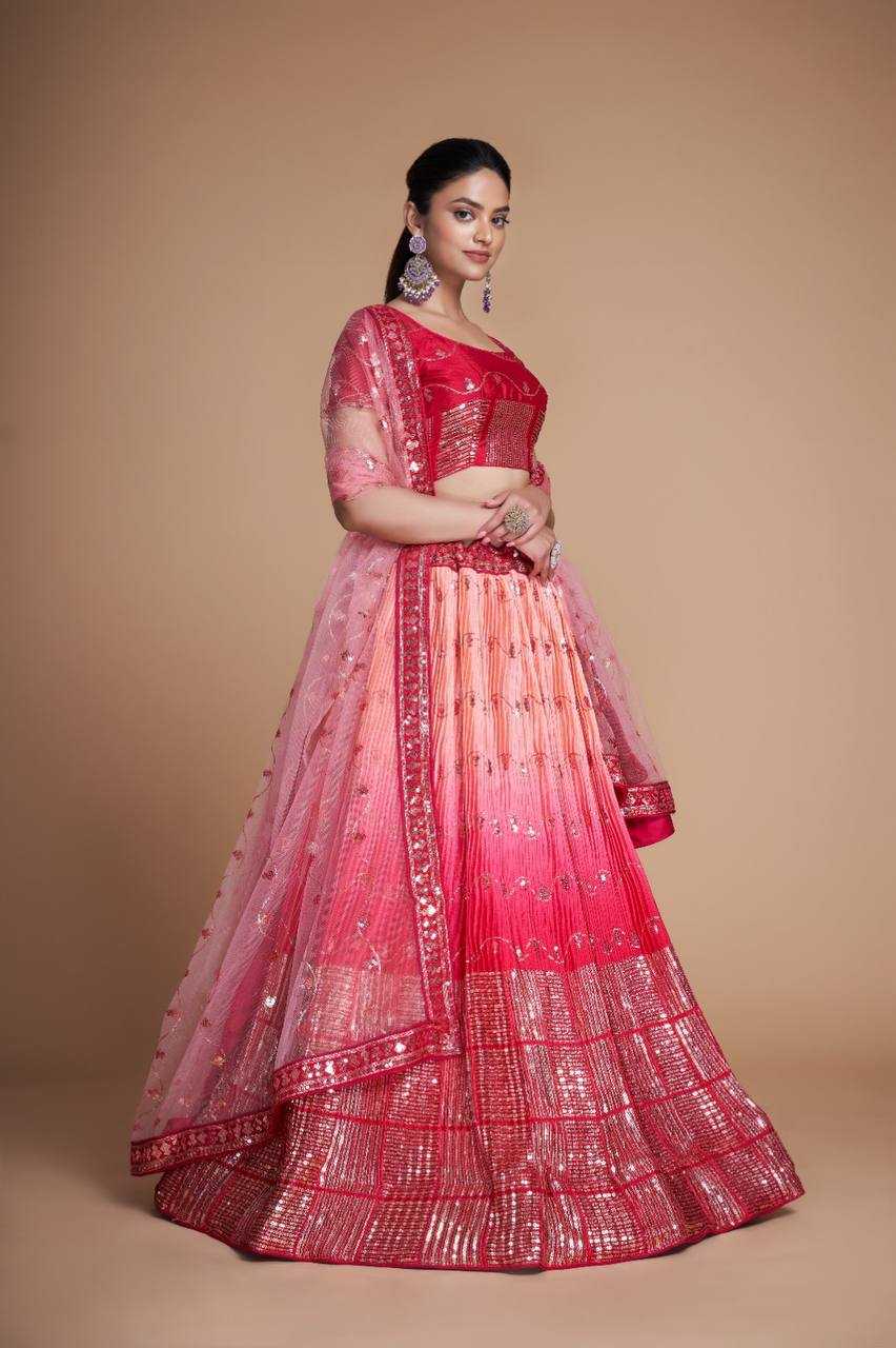 Ynf Chinon KESH295 267 Lehengas Wholesale Embroidered Lehenga Heavy Lehenga Sequins Lehenga Manufacturer