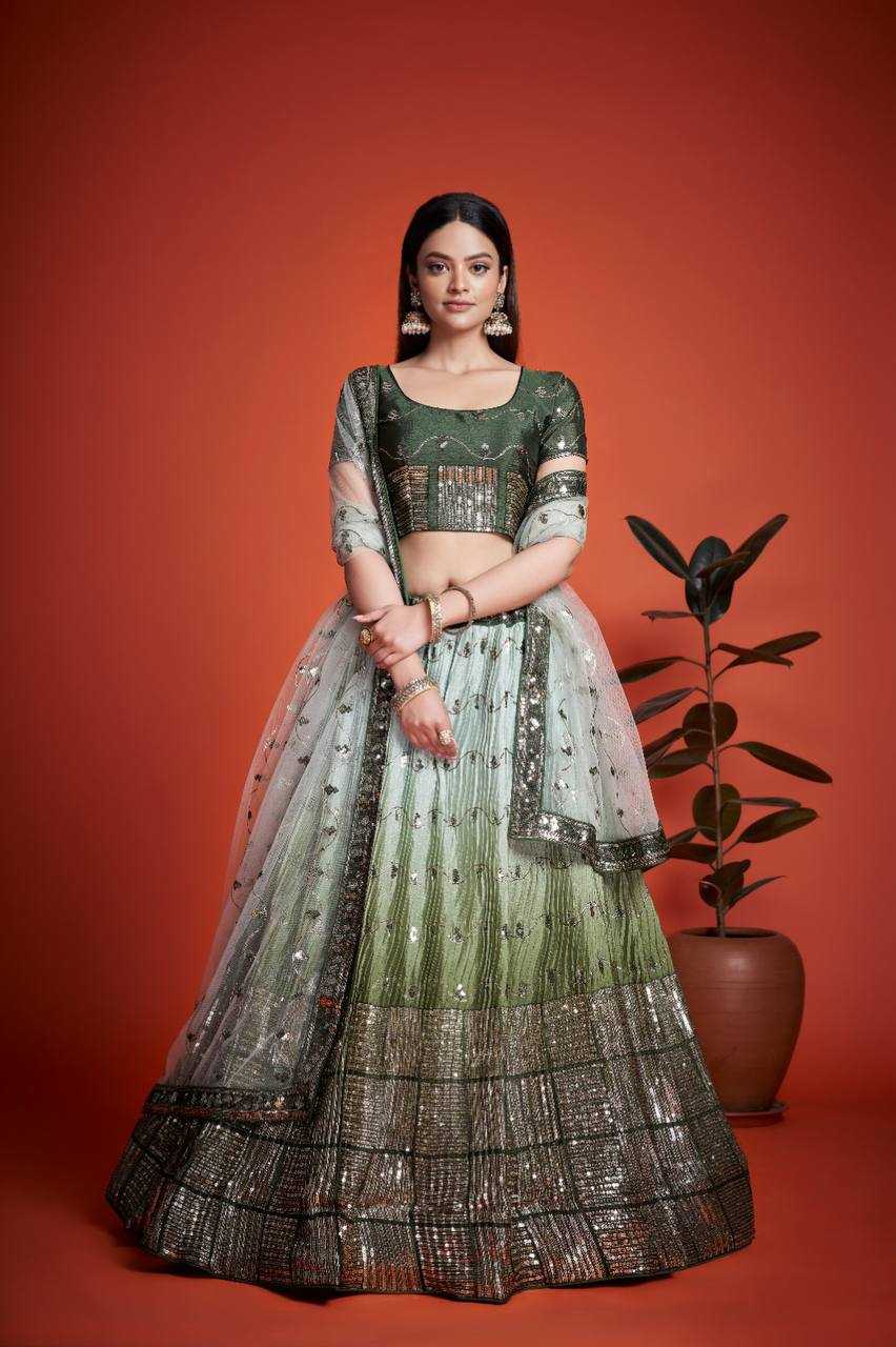 Ynf Chinon KESH295 267 Lehengas Wholesale Embroidered Lehenga Heavy Lehenga Sequins Lehenga Manufacturer