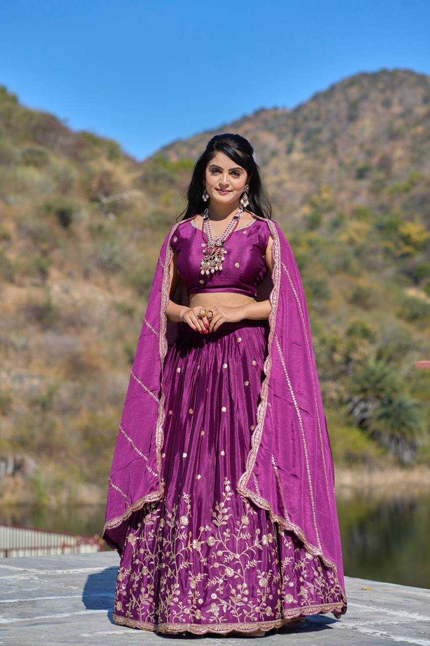 Ynf Chinon RIN119 9011 Lehengas Wedding Collections Festive Collections Wholesale Embroidered Lehenga Thread Work Lehenga Lehenga With Cancan Manufacturer