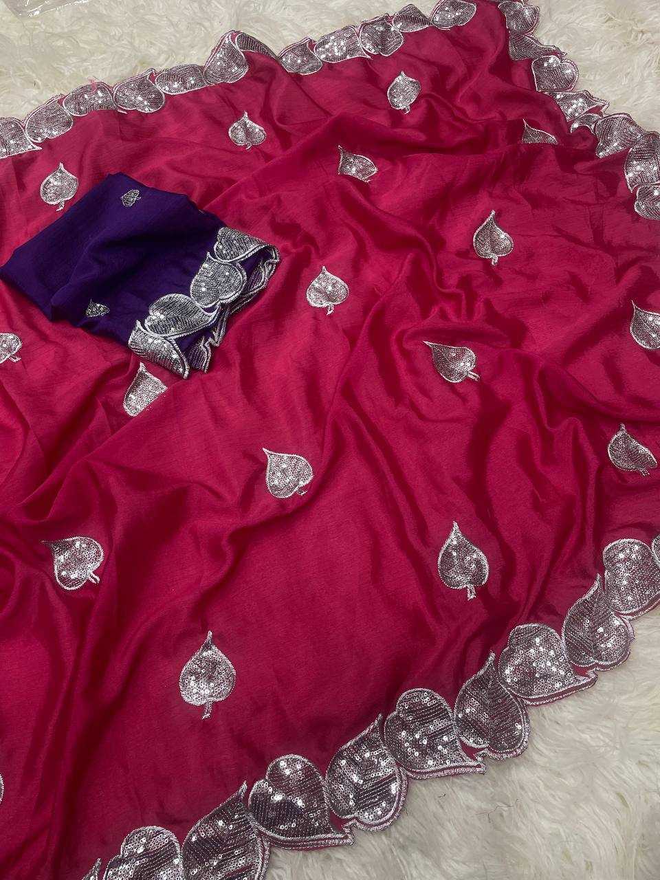 Ynf Chinon RIN124 Epic Leaf Sarees Wedding Collections Festive Collections Wholesale Sequence Sarees Embroidered Sarees Zari Sarees Manufacturer